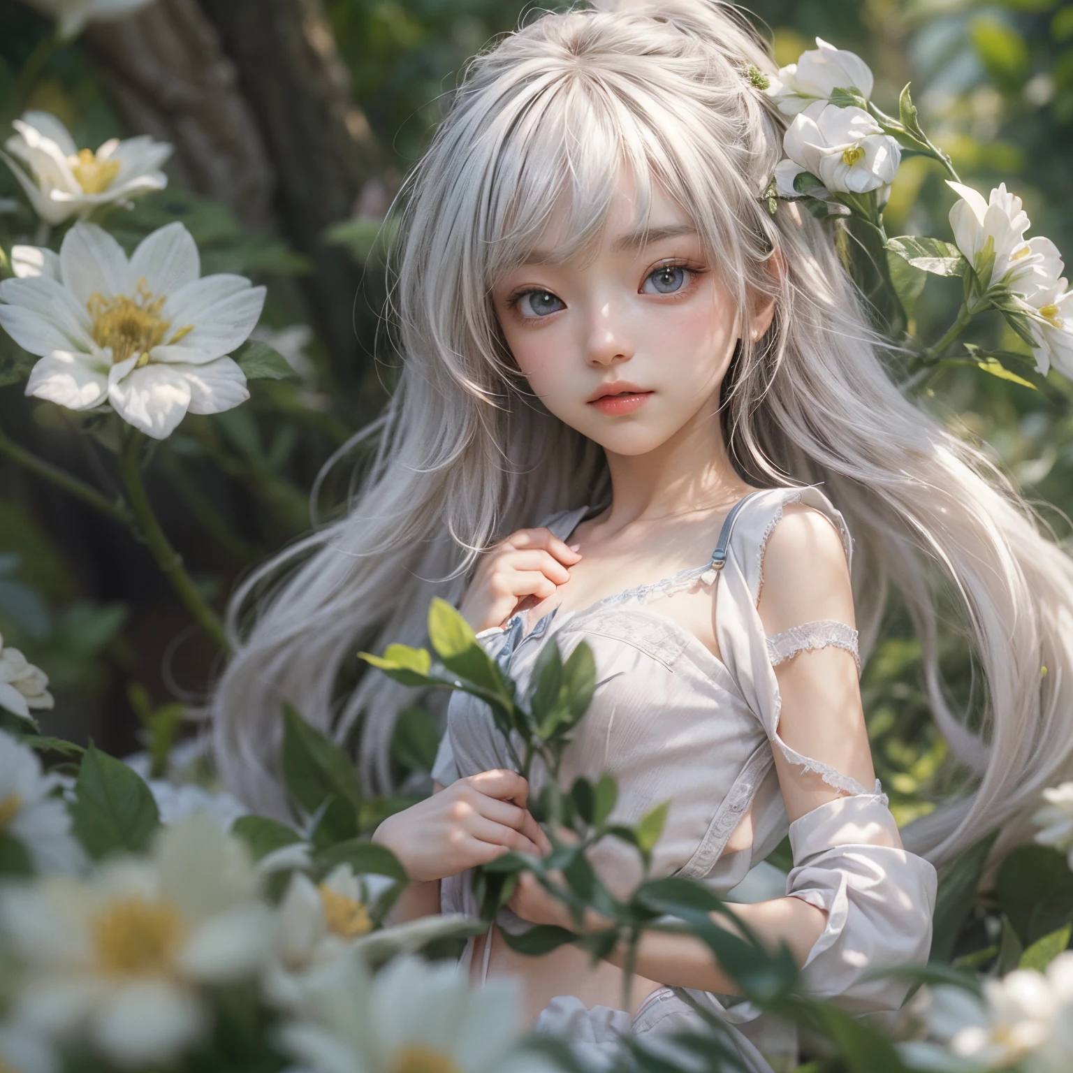 Watercolor beautiful wild rose fantasy forest, white lion girl fantasy illustration, beautiful face, smile, love, chibi cute animation style, rainbow hair, vintage costume, vivid vivid colors, intricate details, super detail, super high quality, isolated isolated on white background, cute, clipart --auto --s2