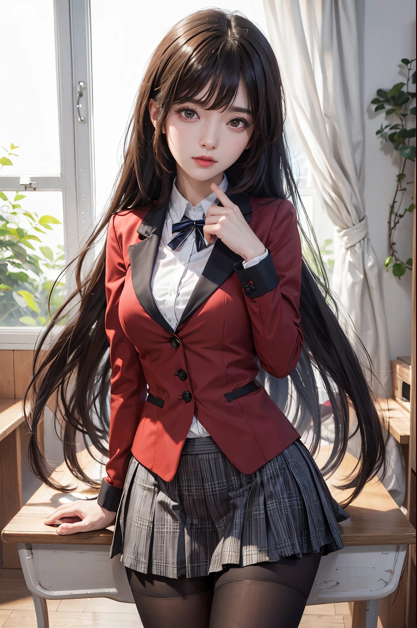 Realistic, jabami yumeko, ultra detail, high quality, masterpiece,