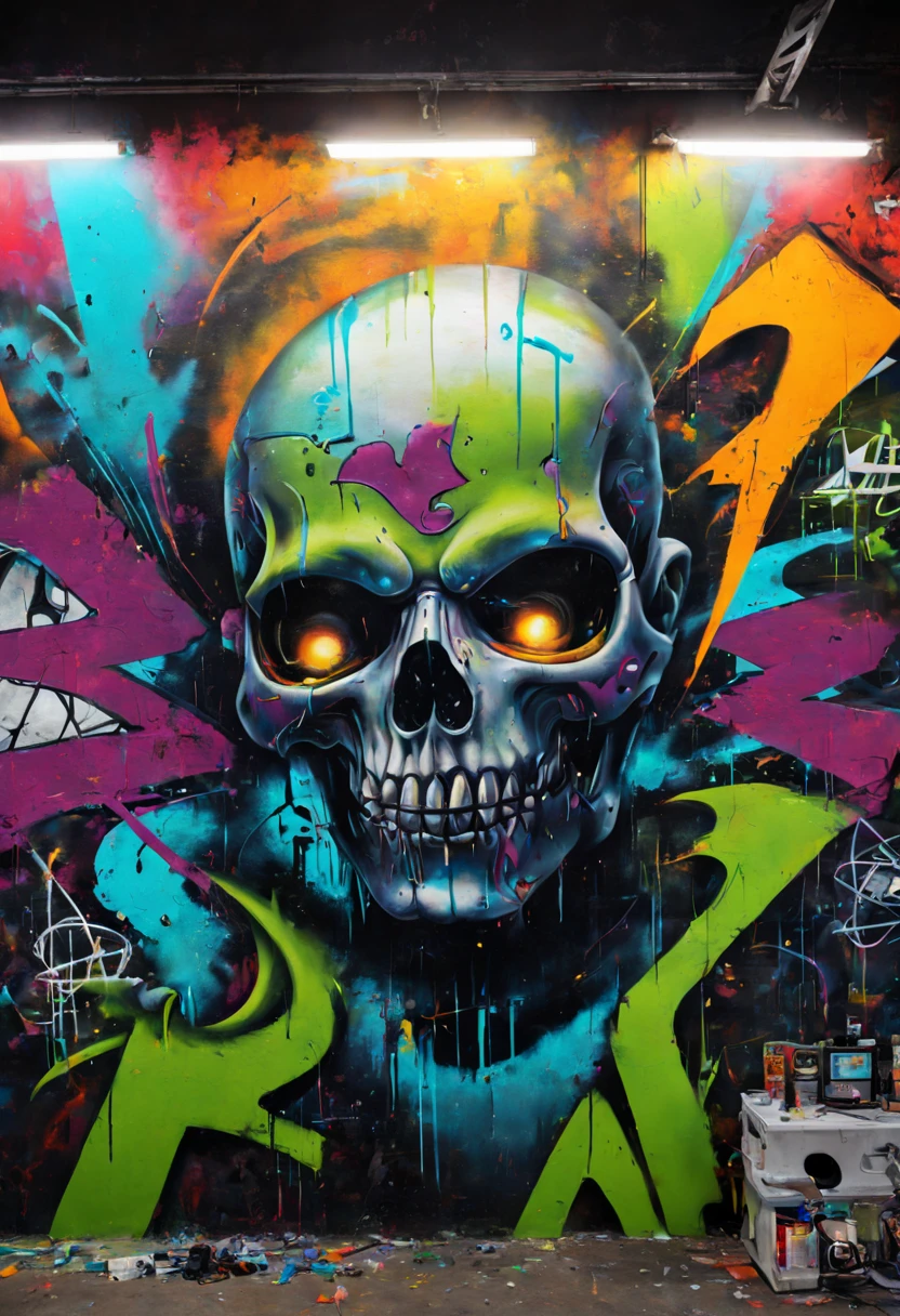 art by LOGICZOMBIE, graffiti airbrushing techniques, high definition, accent lighting, contrasted with bright paint colors, by Squal92i