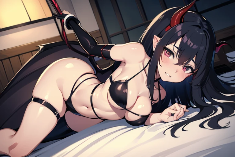 HOLDING a whip, jerking a (()), anime characters standing on each side of bed with a guy in the bed, as his out out (()), cum ((cum), POV, succubus in tight, succubus, anime monster girl, visual novel cg, shaded anime, beautiful succubus, ecchi anime style, joi, wet, pov