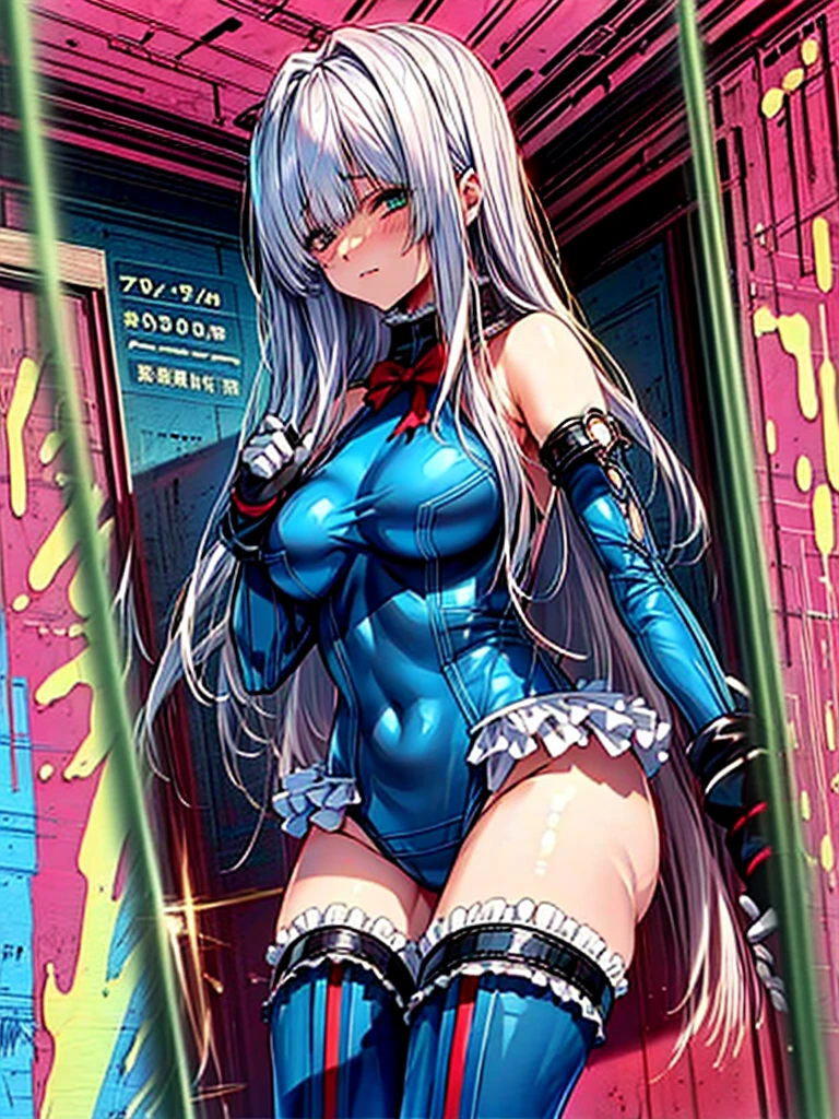 1girl in, ( (digital) ( ), medium breasts, (fril swimsuit, thighs thighs thighs thighs, Detached sleeves)) , Best Quality, marierose,、Hypnorola
Eyes in the sky、1girl in,Emotionless facial expressions,,(Against the backdrop of a room lined with experimental equipment:1.8)