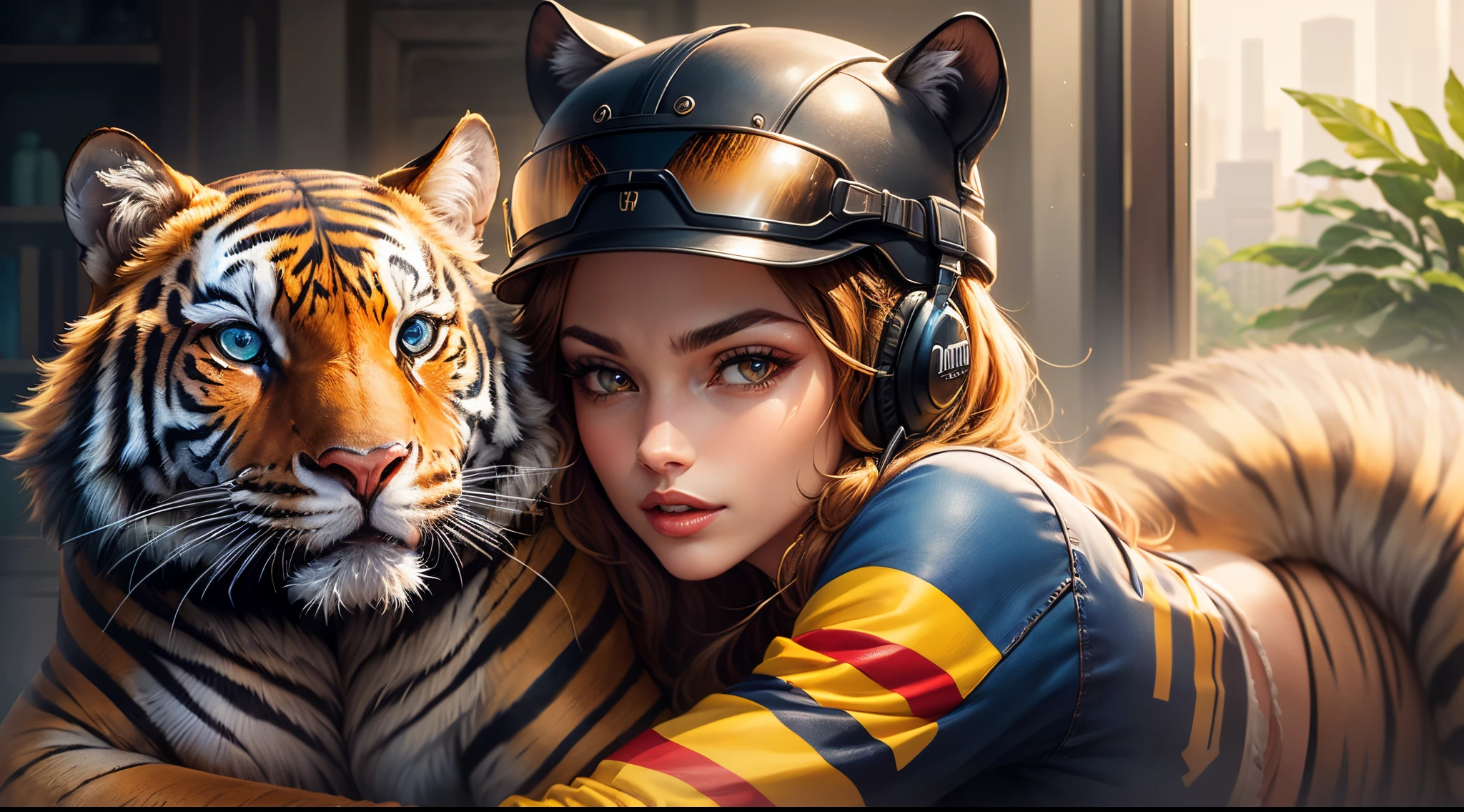 Mirmillion avec casque tigre