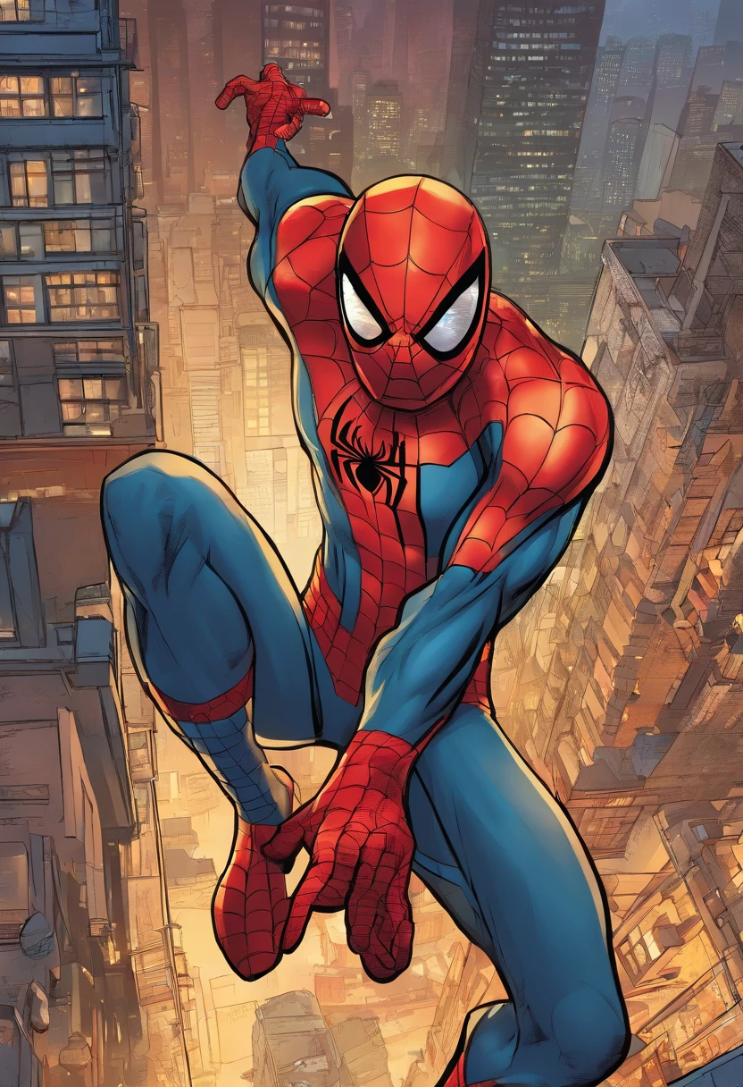 Full body photo of female Spiderman, atmospheric scene, (1girl, detailed beautiful face, big, breasts, big butt, detail skin texture, ultra-detailed body:1.1), rear view, masterpiece, best quality, UHD, masterpiece, super detail, high details, high quality, award winning, best quality, highres, 16k