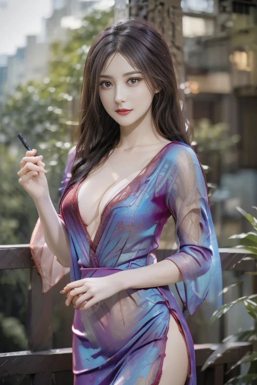 Red sheer dress, Hurray, winking,Laughing,Makeup artist does celebrity makeup，(masutepiece:1.2), Best Quality, masutepiece, hight resolution, Original, highly detailed wallpaper, Perfect litthing,(Highly detailed CGI:1.2), School of Magic,A man can&#39;won&#39;won&#39;won&#39;won&#39;won&#39;won&#39, in full height, Sexy, ((Film grain, Bokeh, light Particle ,Dust, Extreme camera angles)),whole body facing straight ahead