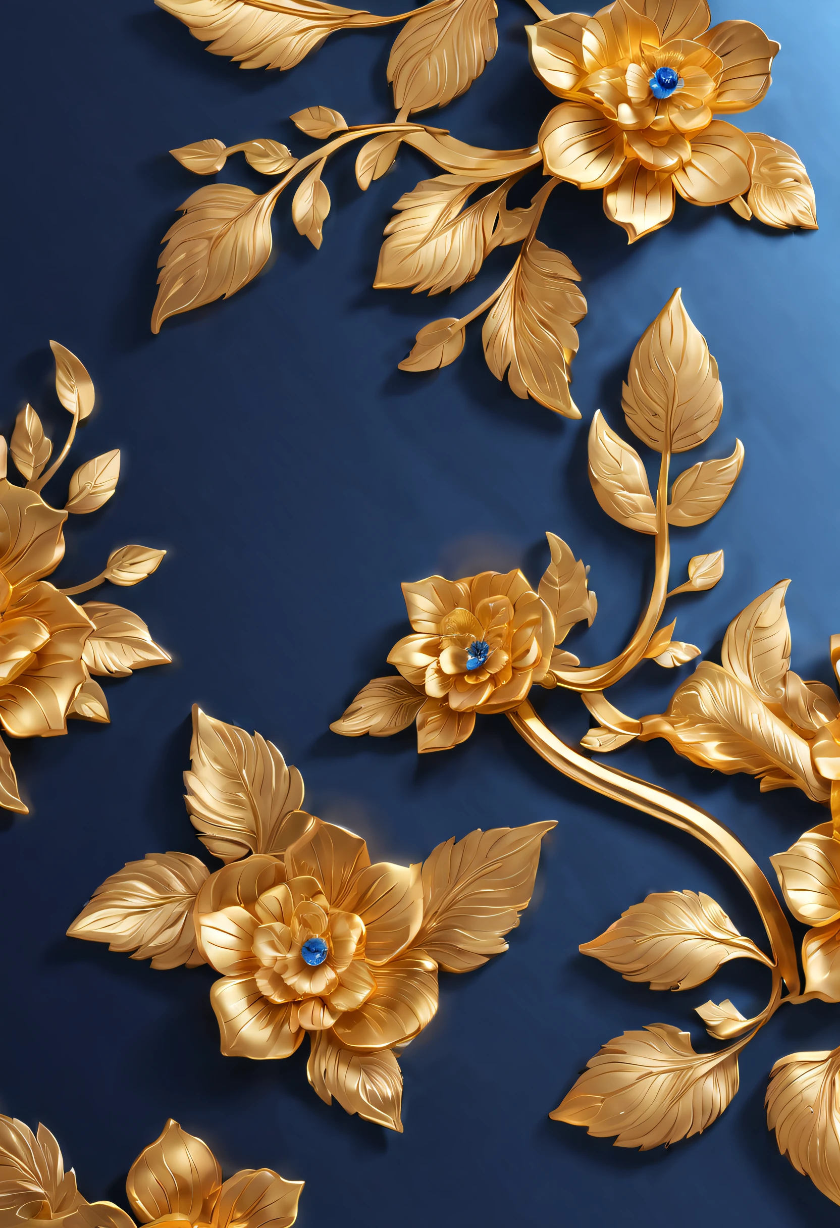 The sword,Alloy flower winding,gold flowers,gold leaves,Golden vines,Alloy stranding process,blue colors,glory,stately,momentum