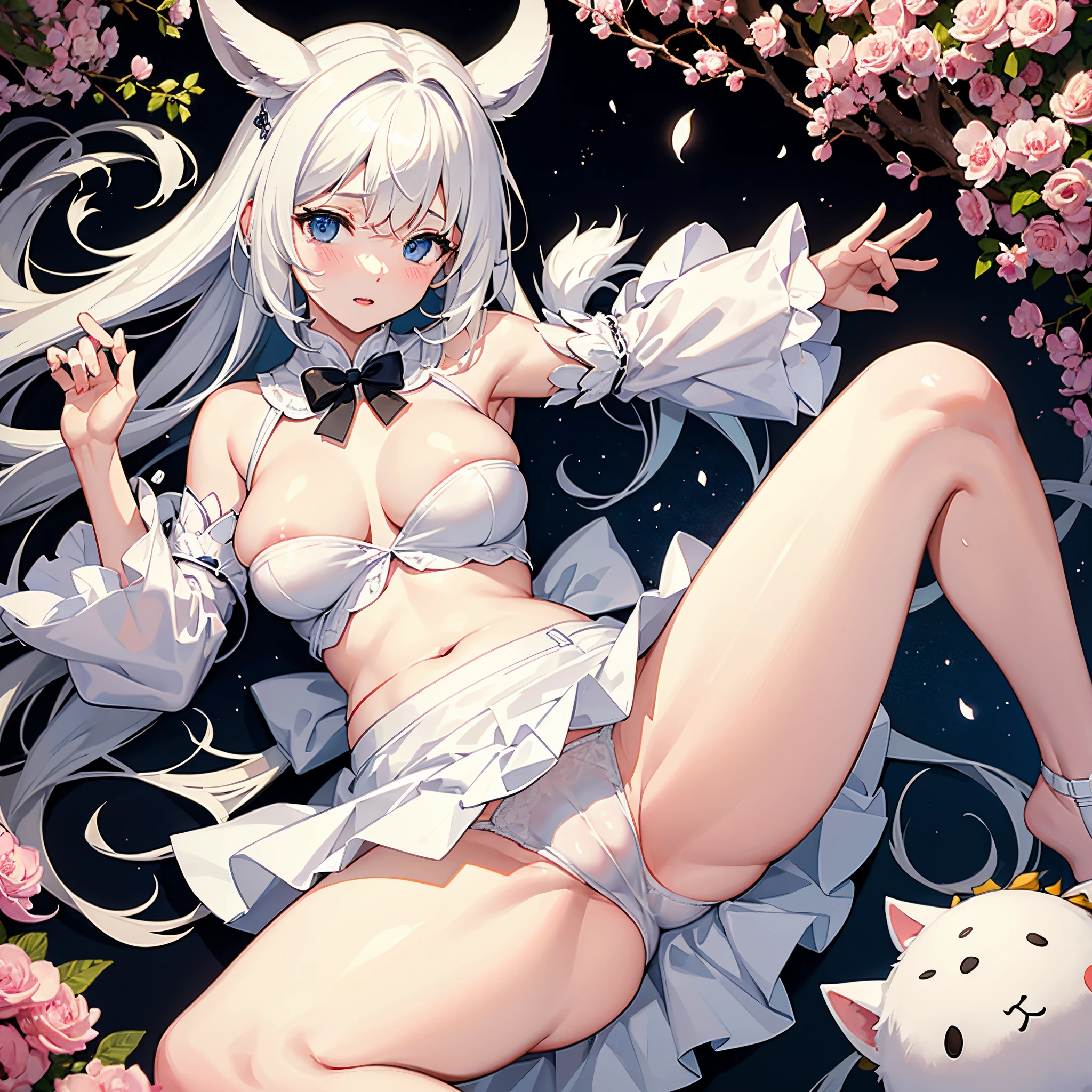 Milky white hairy tits,white clothes,It's a very cute face,spread their legs,lifting up skirt,The reveal panties