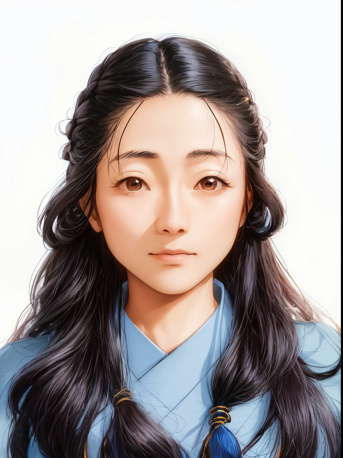 Long-haired Arafad woman wearing sweater and blue shirt, Avatar profile picture, xintong chen, Xision Wu, louise zhang, li zixin, pengzhen zhang, Nam Jae-yeon, chengyou liu, wenfei ye, yun ling, gongbi, south east asian with round face, qichao wang, wenjun lin