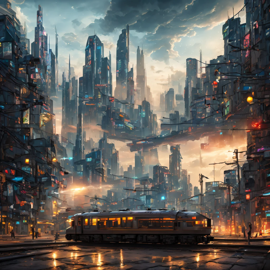 The best images, (8K, RAW photogr, actual), trains, the milky way express, futuristic vehicle, Transformers steel train,optimus prime train,Lite version, iridescent metal plating, Detailed and delicate depictions and gorgeous and dynamic painting techniques, background galaxy, magnificent view, professional flame,ultra-realistic realism,futuristic train fantasy,Surreal dreams,Surrealism art fantasy style,Epic digital fantasy art style,lute,HighDynamicRange,Beautiful sci-fi art, Sci-fi train digital art illustration, Digital Cyberpunk Art, science fiction digital painting, futuristic digital painting, futuristic concept art, Sci-Fi Galaxy Train Cyberpunk, The landscape in front of cyberpunk alien utopia, science fiction digital art, Advanced digital cyberpunk art, dreamy cyberpunk girl