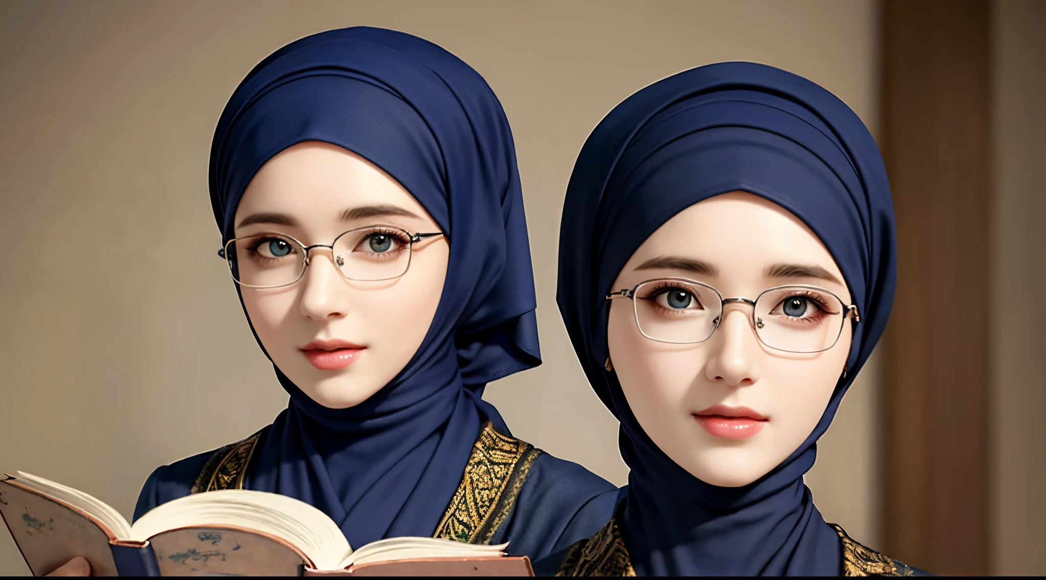 1girl, beautiful face, high detailed realistic eyes, double eyelids, high detailed realistic pupils, upon body from head to waist, wearing hijab, moslem headscarf