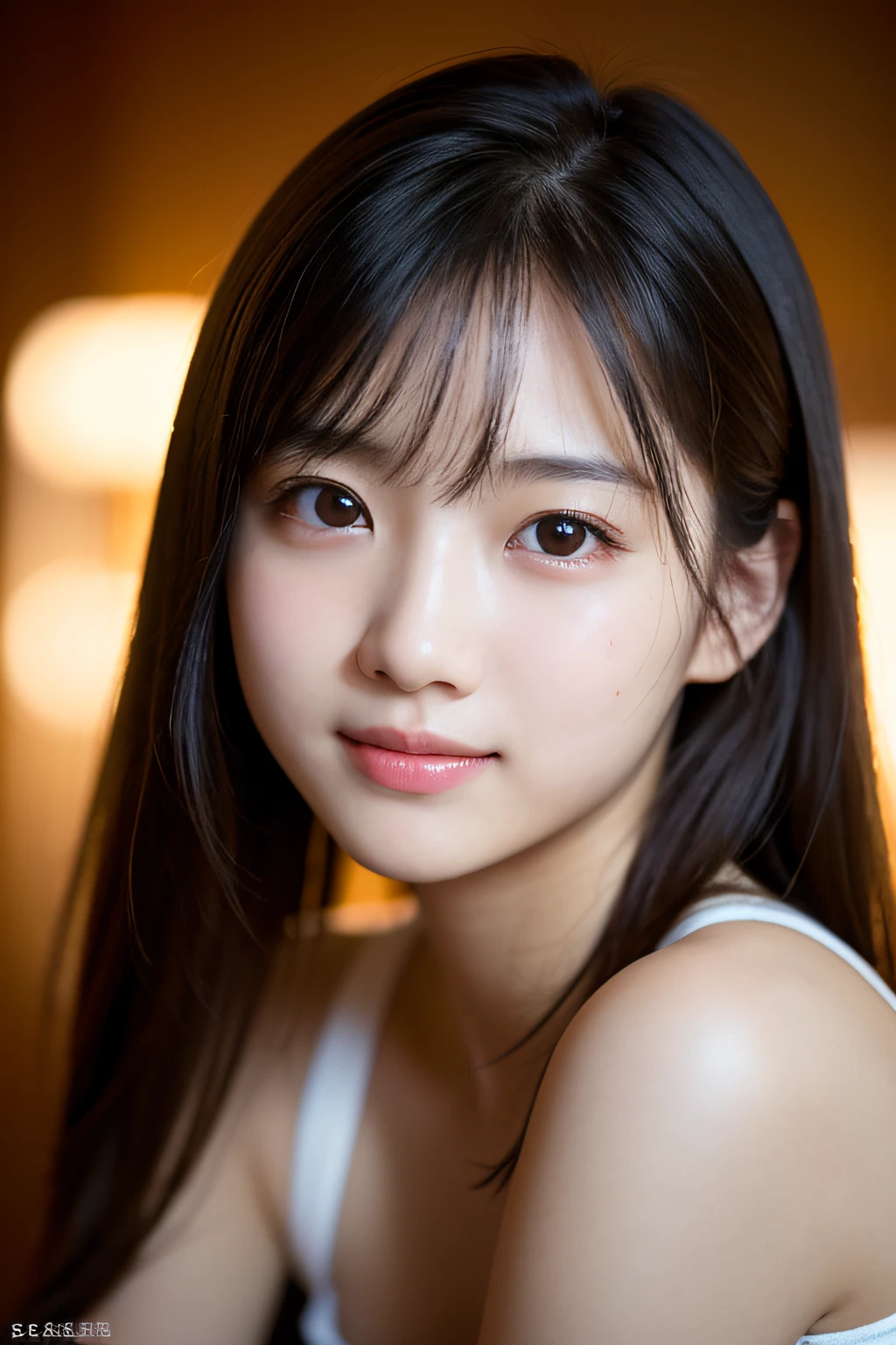 1 girl, (sad:1.4), (Photo Real:1.4), (hyper realisitic:1.4), (Smooth lighting:1.05), 22 years old, Soft lighting, Back lighting, (cheerfulness:1.2), (Finest Real Textured Skins), Narrow-eyed, Super fine face, Gravure Idol Pose, glowy skin, retinas, Anatomically correct, acurate, Super Detail, Textured skin, High quality, high details, Best Quality, High resolution,