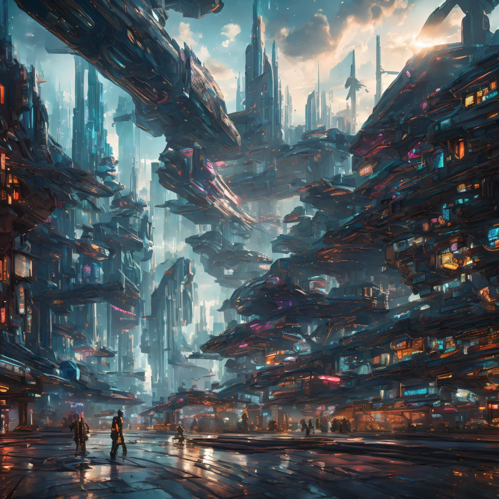The best images, (8K, RAW photogr, actual), trains, the milky way express, futuristic vehicle, Transformers steel train,optimus prime train,Lite version, iridescent metal plating, Detailed and delicate depictions and gorgeous and dynamic painting techniques, background galaxy, magnificent view, professional flame,ultra-realistic realism,futuristic train fantasy,Surreal dreams,Surrealism art fantasy style,Epic digital fantasy art style,lute,HighDynamicRange,Beautiful sci-fi art, Sci-fi train digital art illustration, Digital Cyberpunk Art, science fiction digital painting, futuristic digital painting, futuristic concept art, Sci-Fi Galaxy Train Cyberpunk, The landscape in front of cyberpunk alien utopia, science fiction digital art, Advanced digital cyberpunk art, dreamy cyberpunk girl