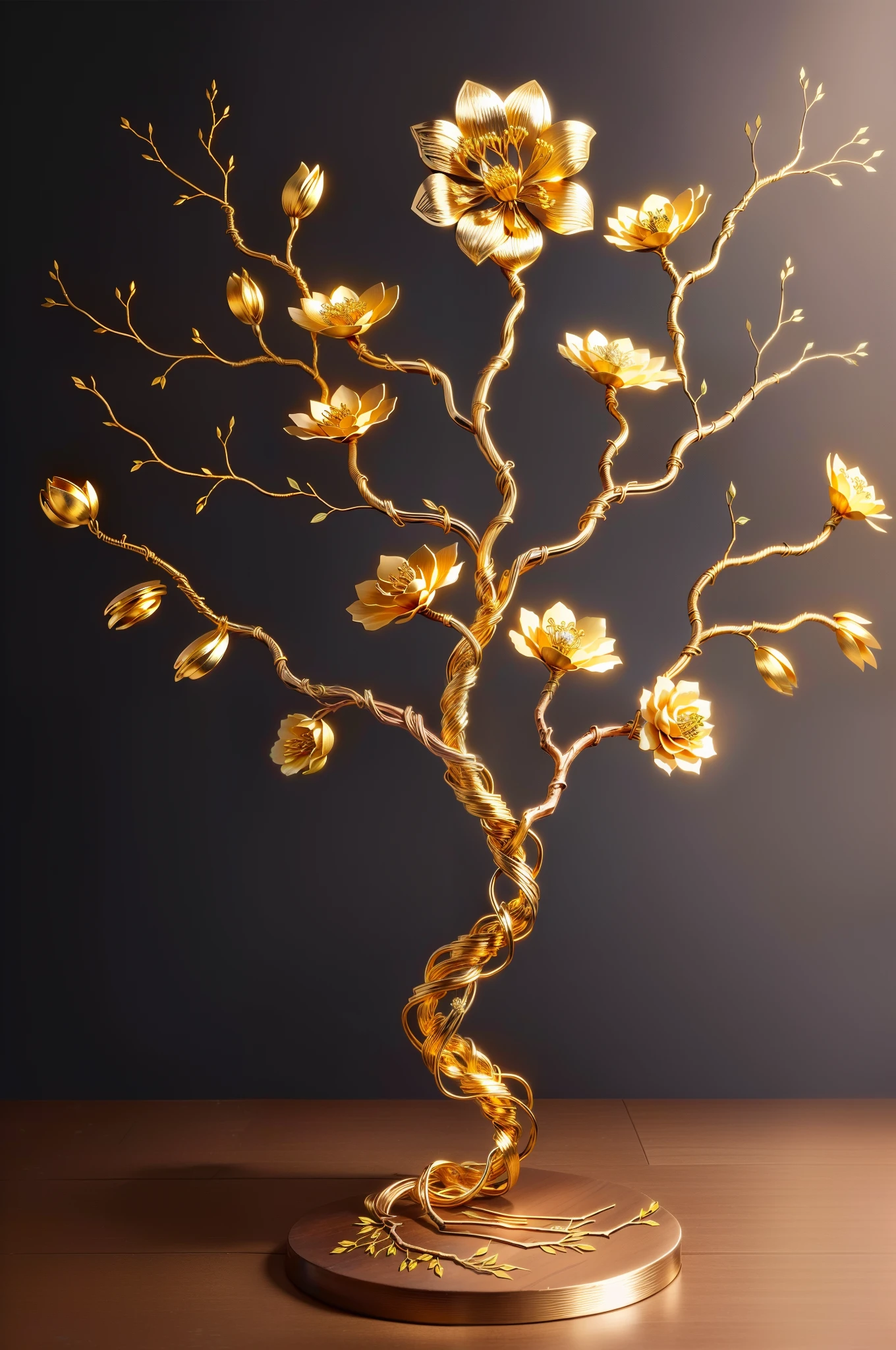 Crafts made from twisted gold wire,gold flowers,Iron flower,Silver flower,metal tree branch,well-built,Perfect craftsmanship
