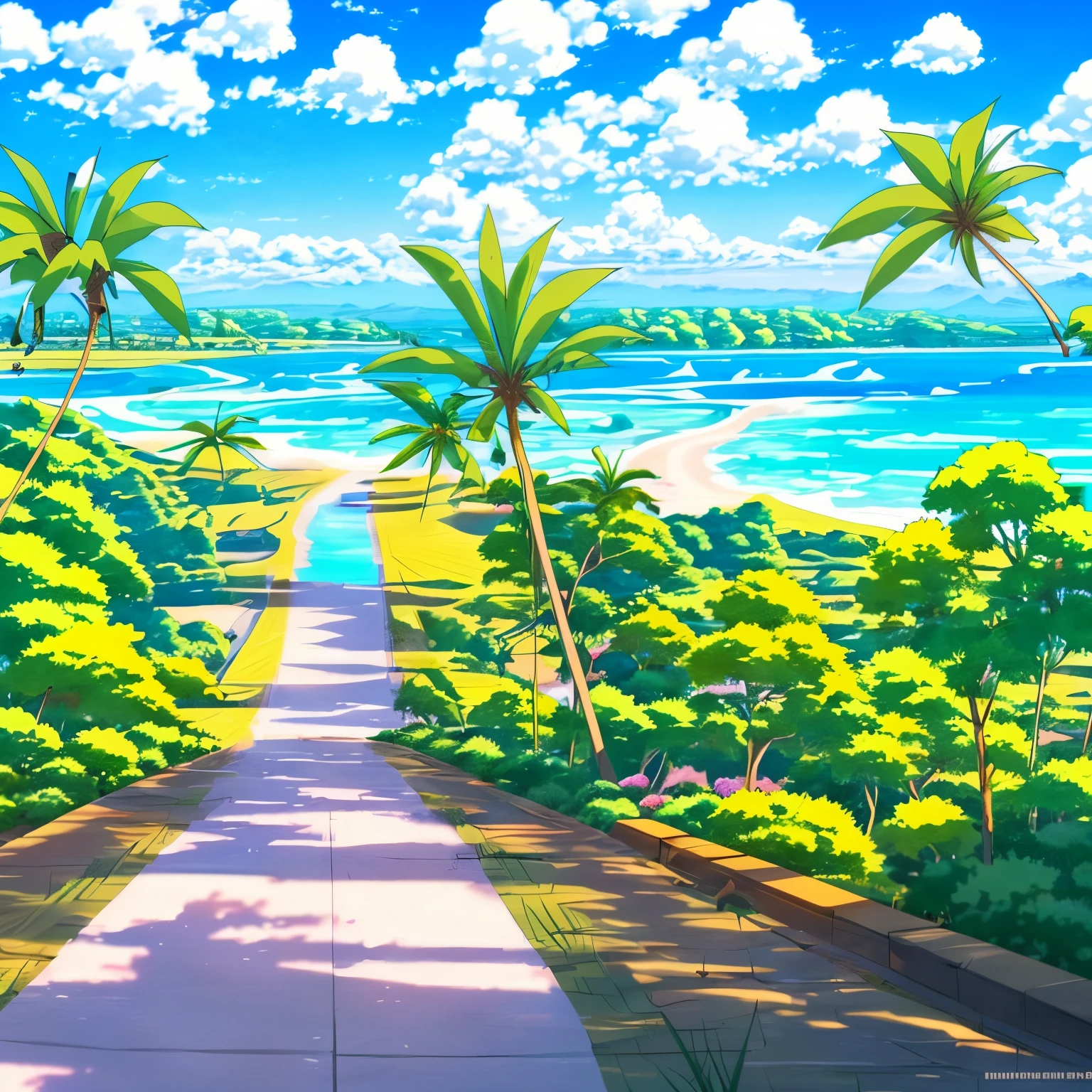 Anime background, beach