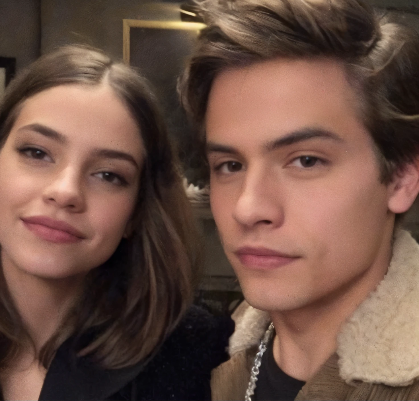 Un joven y una mujer arafed posando para una foto en un restaurante., they are close to each other, Lv, foto de perfil, Barbara Palvin, 📷 Mungojerrie y Rumpleteazer, en el set, 😭 🤧 💔, Foto de perfil, No puedo creer que sea real, en estilo de Monkeybone, son hermanos, photo session, Ansel ]