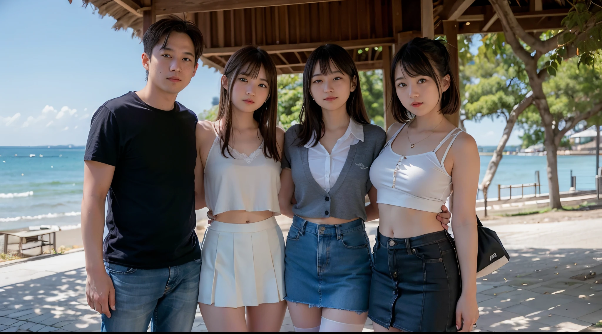 (8K、Raw photography、top-quality、masterpiece:1.2),(Spread your legs wide,Open your legs wide),(Long bob cut),watching at viewers,Looking at the front,Bullish,Erotic,Pupils,white colors、bra very,de pele branca,kne,(Black pantyhose),absurderes,a small face,Parting the bangs from the middle、Forehead visible,(be shy,Tight eyes,glares,Bullish,skinny,Rasping,irate)、masterpiece,top-quality、超A high resolution,Raw panties,ren,Beautiful fece,One Person, 独奏,fullllbody、cute little、Back to Student,JK school uniform,hi-school girl,A Japanese Lady,is standing,(((Lift the hem of the skirt, Lift the hem of the skirt with both hands, Lift the hem of the skirt yourself)))、(Photorealsitic:1.37)、Photon mapping,Realistic、Cute little face,Brown-eyed、(Red bow tie)、Radio City、Physically Based Rendering、Foreground、depth of fields、Blurry background、a picture,The girls、Body,beauty legs, Long legs, Thin leg,Tie your hair into one strand on your chest,(Bangs are visible), hair, s lips, Blue_The eye, nosesoft,(White shirt), (brown, Beige and white plaid pleated skirt), Knees are visible,Sheer clothing,, Thigh, Black cotton socks,Nogizaka Idol, 女優, Japanese ido、large full breasts、cleavage of the breast、Unbutton your shirt to reveal your chest、(Clearly visible detailed female pubic shape: 1.4), Masturbation Girl,fully body photo、skirt lift by yourself、Lifting the skirt with your own hands、super definition、lowfers、、、No bra、No pubic hair、The pubic area is wet、Schools、In the street、Downtown Boulevard、Crowds、Watched over by many、Black knee-high stockings、Black knee-high socks、20yr old、very large breast、A smile、Revealing clothing、Watched over by many、Roads with many people、2 girls in