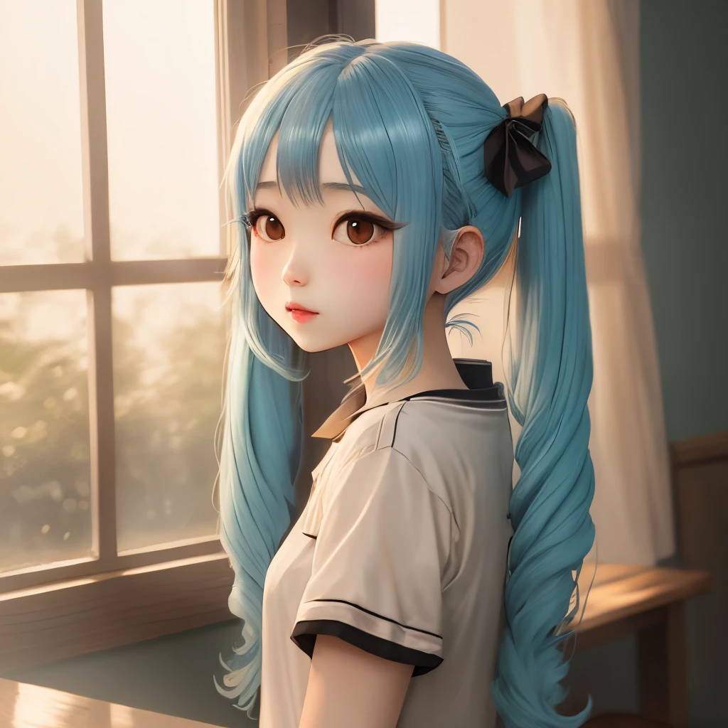 pyuppyu_Sepia twintail light blue hair