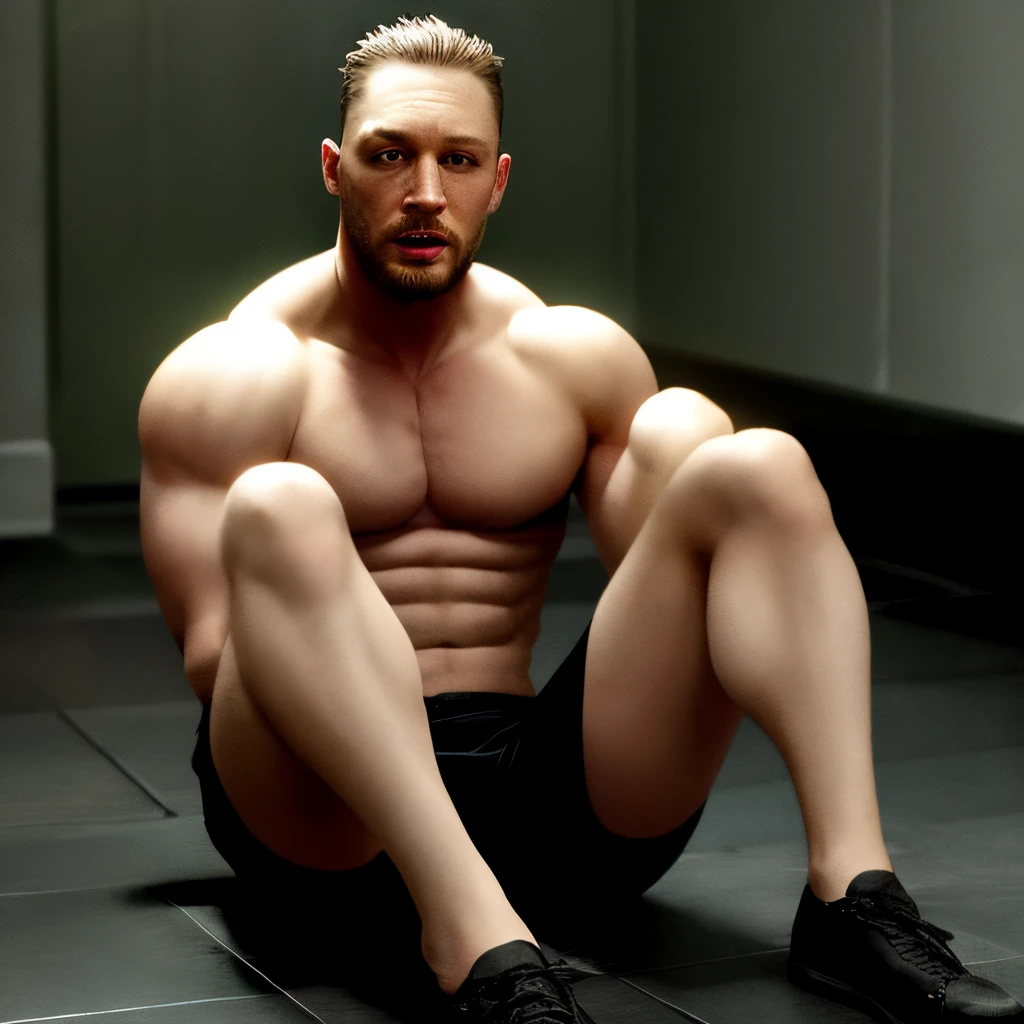 tom hardy naked in his knees sucking a big black
