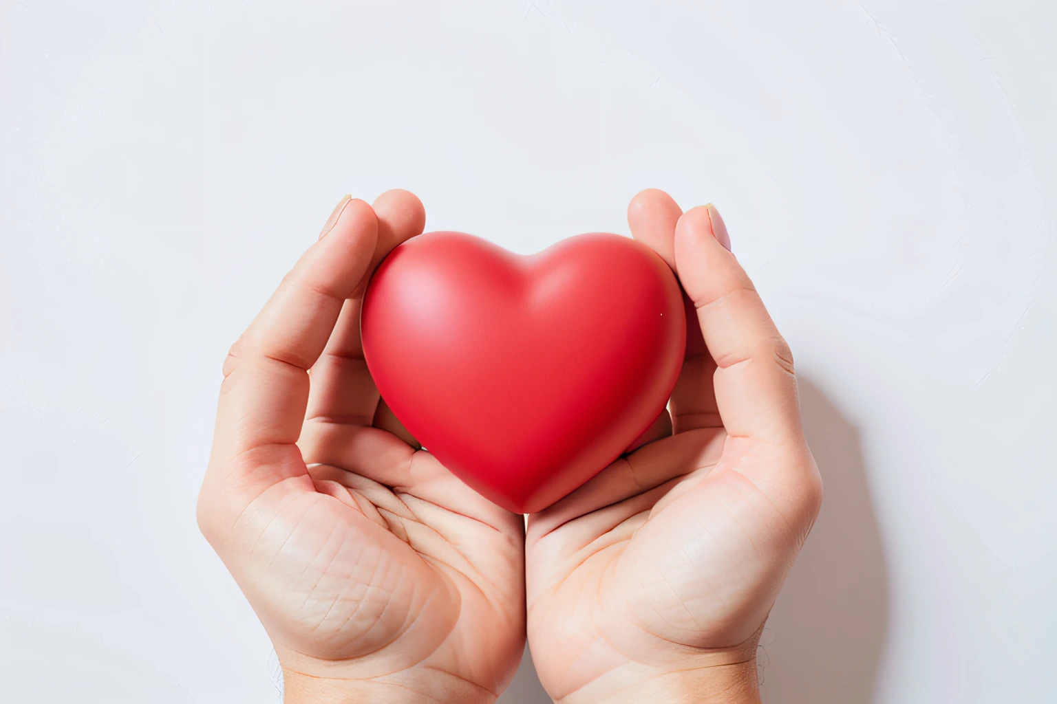 Someone has a red heart in his hand， real heart, high detail photo, red hearts, high res photograph, women hand, High quality photos, health supporter, beautiful photograph, Single image