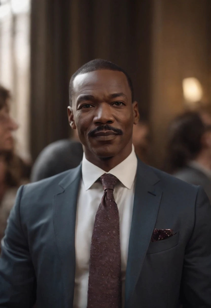 Eddie Murphy, personnage, fofo, petit, gentil, devian art, tendance artstation, digital art, Detailed, mignon, Realstic, humanoide, minuscule, cinematic sho, Cinematic lights,semble heureux, un airriere plan capital ,en regardant droit face la caemra