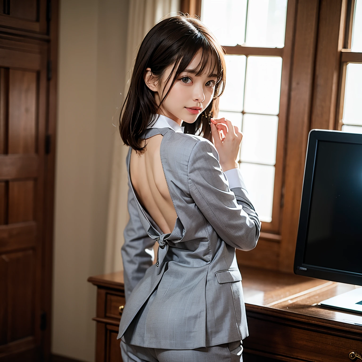8K，top-quality，超A high resolution，（真实感：1.4），RAW photogr，（True skin texture：1.3），（film grains：1.3, Best Quality, ultra-detailliert, Raw photo, Best Quality, Realistic, Photorealsitic, Top quality Very delicate and beautiful, Extremely detailed, amazing, finely detail, [[Delicate fingers and hands:0.55]::0.85], (detail finger), [[Delicate feet and toes:0.55]::0.85], (Detailed feet), Drawing of rhythmic gymnast girl in orange costume in locker room, one girls, Solo, Brown hair, Brown eyes Short hair, Girl inserting inside guy to show off from the front, Girl drooling while licking a man's huge body with her mouth, Orange Enamel One Piece High Leg See-Through Leotard Wearing , Rhythmic gymnastics leotard, Holding the rhythmic gymnastics club with both hands, see-through leotard, Leotard with high-leg cut, T-back leotard, Long sleeve leotard, Enamel Leotard, Wear long orange enamel knee high boots, Wear orange enamel gloves, All hands are inside orange enamel gloves, stand up, And see through, Place your finger on it , Orange high-leg leotard, Colossal tits, big butts, show off cleavage, Show big buttocks sticking out, Insert inside , Insert your middle and index fingers inside , is wet, Squirting from the inside , Love juice overflows from , Love juice is leaking from , Insert your middle and index fingers inside , make a loud gasp, Spread inward with both fingers, Open your legs and show inside , Show inside 、Focus on , Caress with middle and index fingers, Focus on , Make it visible, Make you visible, to View , Focus on , Blushing, Disgruntled face, Sit on the floor of the changing room, Inserting a into the , Insert inside , Spread your legs wide and show off the contents and insert it from the front while leaking love juice.., View from the front, View from the back