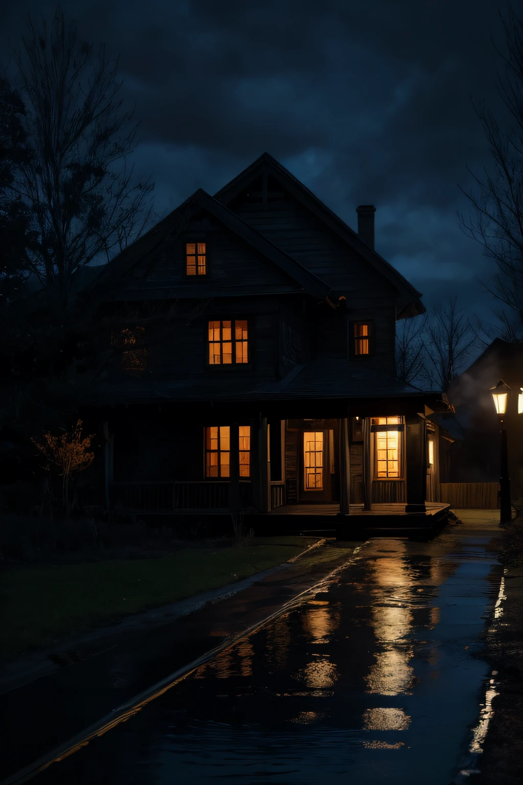 old house、
spooky night、
