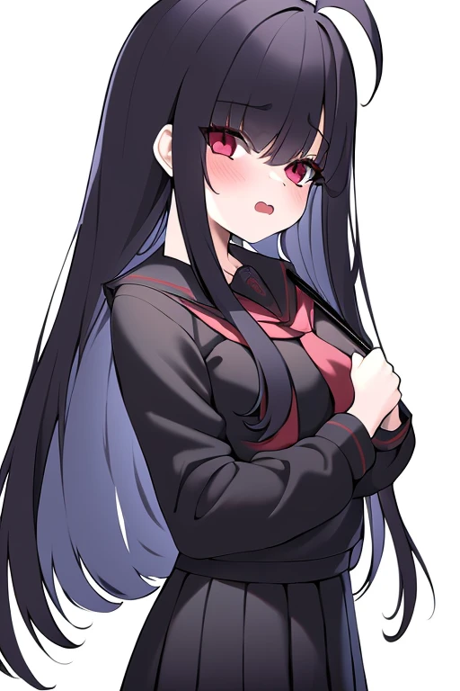 black-hair,bainded-hair,Braided Hair、long-hair,red-eyes,big-breast,business-suit,black-business-suit,black-pantyhose,mini-skirt,23 years old,older sister、Ultra-high resolution、Ultra HD