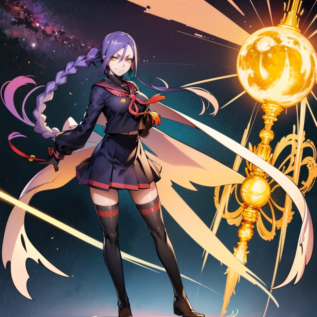 (Full body posing:1.5), (colorful:1.2), Dynamic angle, (extremely detailed CG unity 16k wallpaper:1.1), (Denoising strength: 1.45), (tmasterpiece:1.37), beautiful cute gothic dark magical girl in with witch style, wearing witch hat, her magic is dark and purple glowing colored, evil, smiling an evil cute smile, magical glowing aura, powerful, ultra power, glowing power, magical power, cute white face, purple and red glowing magic, (incredible details, cinematic ultra wide angle, dark background, depth of failed, hyper detailed, insane details, high resolution, incredible quality, dynamic shot, starrystarscloudcolorful, Ambilight, ultra-high quality, (ultra detailed original illustration), double exposure, fussion of fluid abstract art, glitch, (original illustration composition), (maximalism artstyle, geometric artstyle, junk art), ((1girl:1.4)), (highly detailed beautiful face and eyes), eastern dragon, floating full body, hyper realistic, cinematic lighting, soft lighting, god rays, sparkle, masterpiece