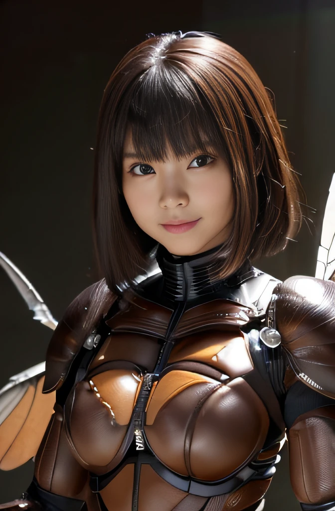(high resolution,masterpiece,best quality,extremely detailed CG, anime, official art:1.4), realistic, photo, amazing fine details, all intricate, gloss and shiny,awesome many layers, 8k wall paper, 3d, sketch, kawaii, illustration,( solo:1.4), perfect female proportion,villainess, (fusion of dark brown cockroach and lady:1.4), (brown cockroach form lady:1.2), (brown cockroach lady:1.2), (fusion:1.2), (solo:1.4), (evil smile:1.2), muscular, abs, (cockroach brown exoskeleton bio insect suit:1.4), (cockroach brown exoskeleton bio insect armor:1.2), (brown transparency cockroach wing:1.4), (brown cockroach antennae:1.3),