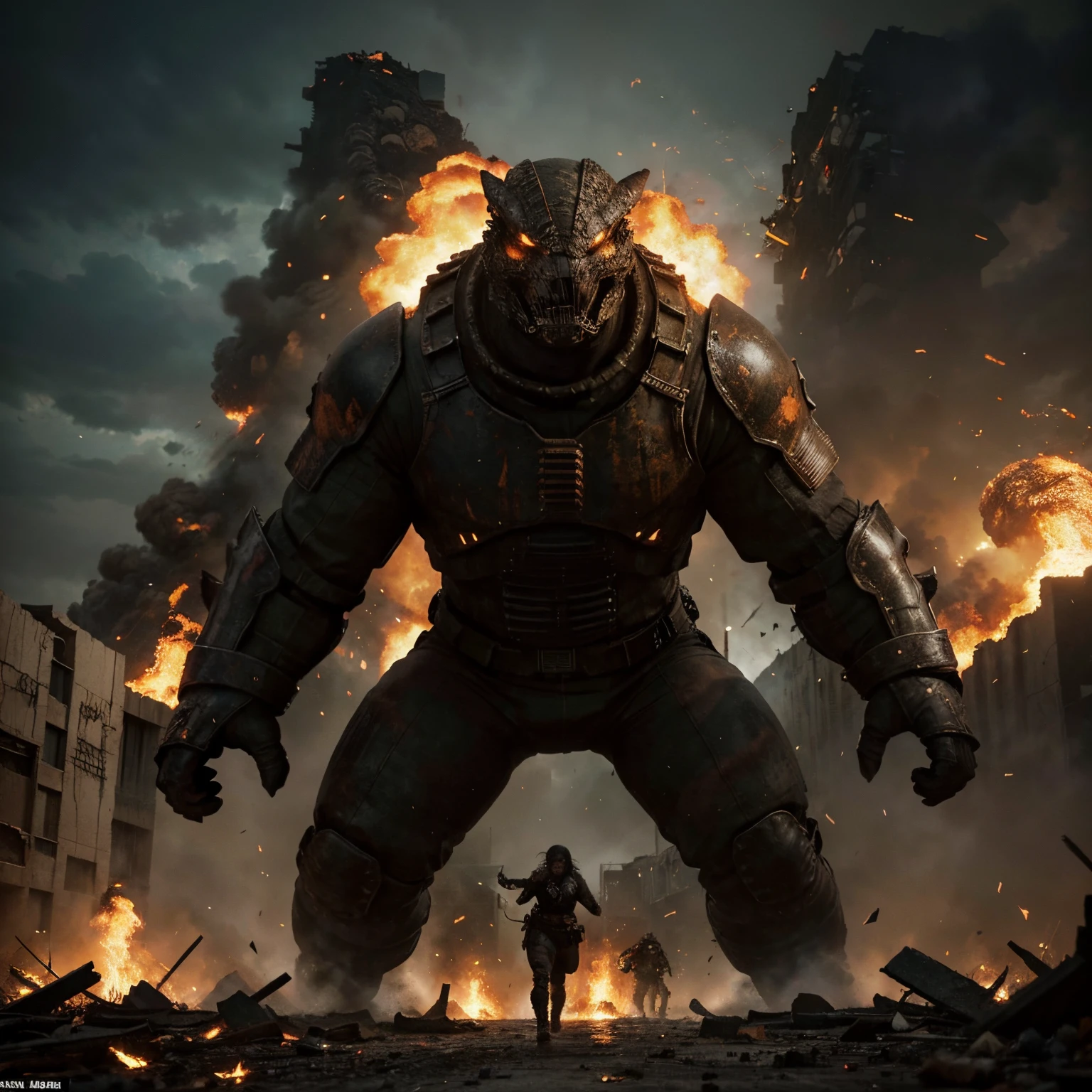 big round mexican,godzilla,destroying the border wall,breathing fire,massive destruction,crumbling concrete,dust and debris,fear and chaos,bystanders running,shaking ground,cracks spreading,amazing spectacle,roaring loudly,fiery explosions,burning debris,rubble collapsing,powerful force,overwhelming strength,dramatic scene,city in ruins,resistance against oppression,standing tall against adversity,defiance and determination,heroic figure emerges,widespread news coverage,epic battle,unstoppable force,ominous presence,monumental clash,apocalyptic vision,unleashing fury,terrifying rampage,feeling of awe,dramatic transformation,unforgettable moment,unleashing chaos and destruction,transcendent power,unbound strength