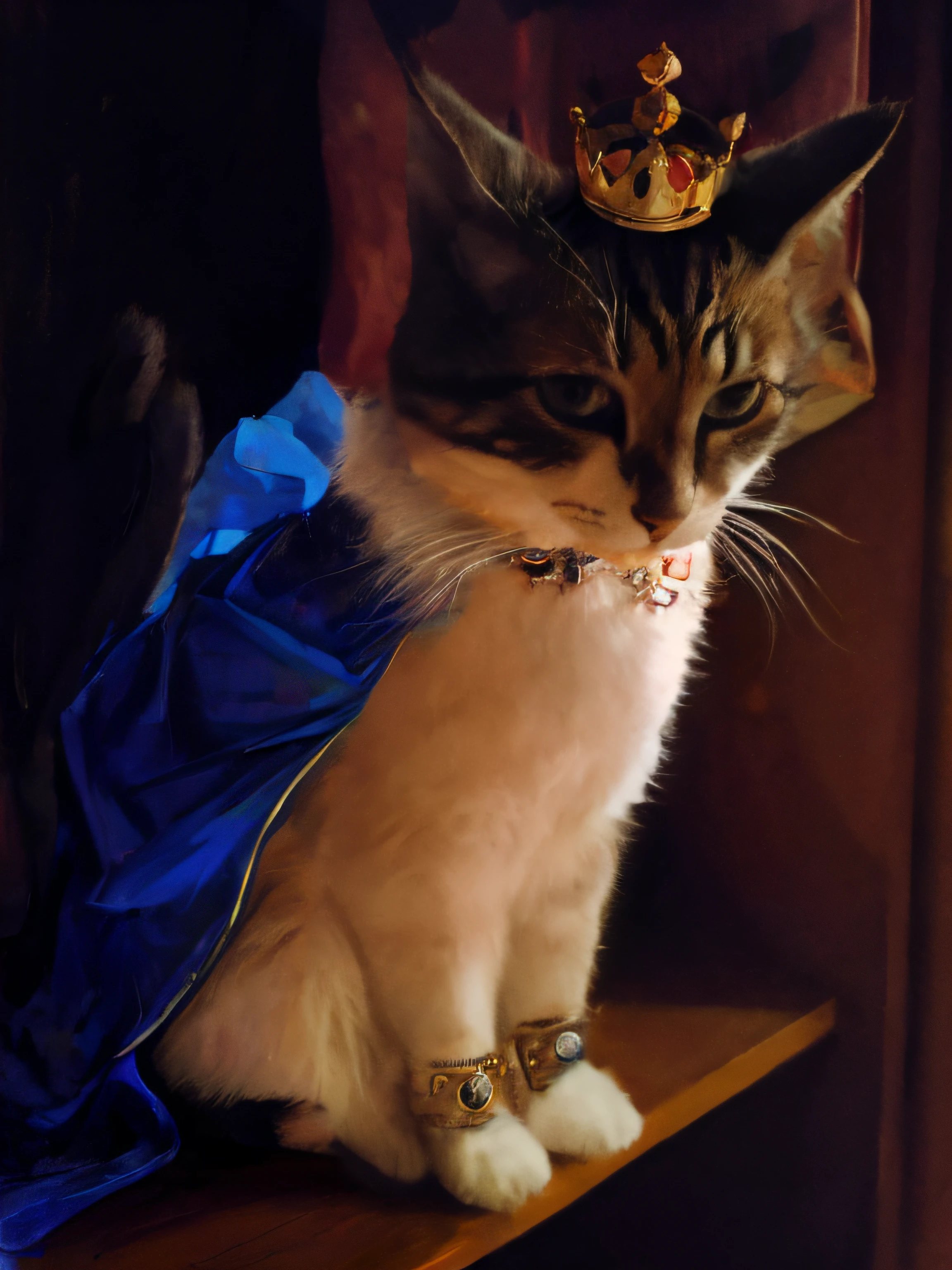 beautiful golden bracers with jewelry on cat's paws