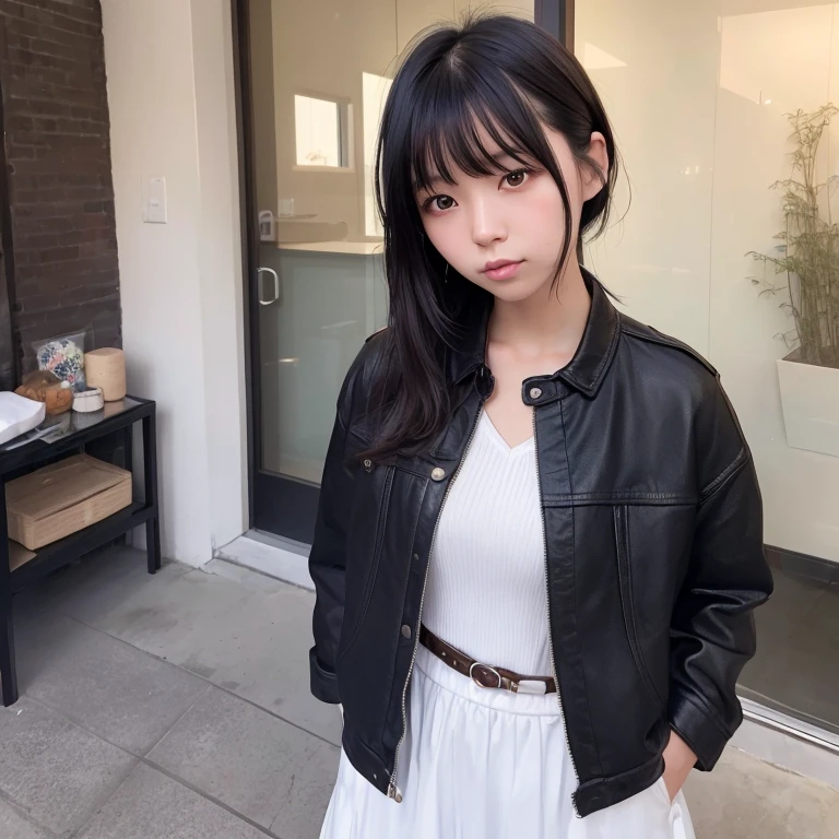 1girl in, 22year old, gradient, up looking_で_viewer, Black_hair, Solo by JM, Yoshiko Akishino, Shorthair