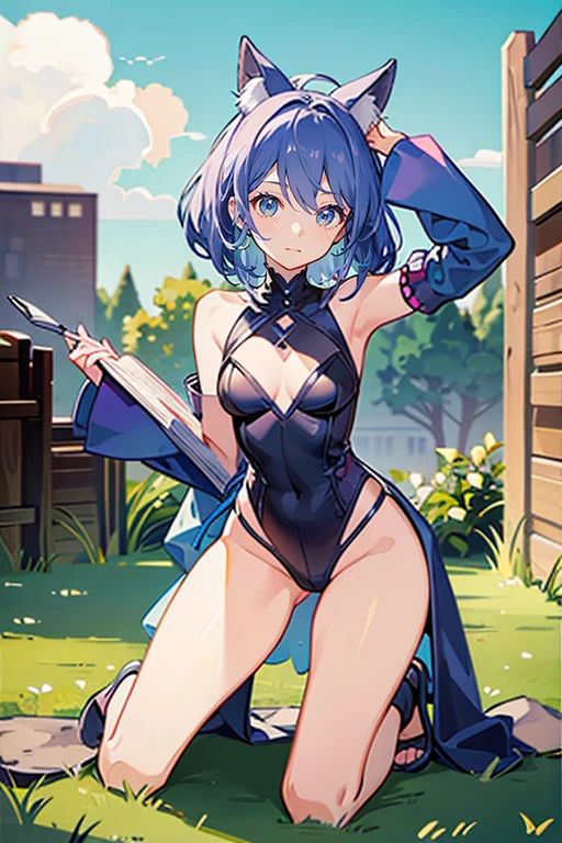 (masterpiece), Highest quality, Expressive eyes, Perfect Face, Shiny brown skin, Huge breasts, Very curvaceous, Fluffy silver hair, Bright Blue Eyes, Improve, Glossy lips, Fuller lips, attractive, smile, at home, (Crop top, Off the shoulder: 1.2), (hot pants: 1.3), Cleavage, at home, Huge breasts, Wide Hips, sweating, 1 female, sexy, (sexyな花嫁: 1.5)