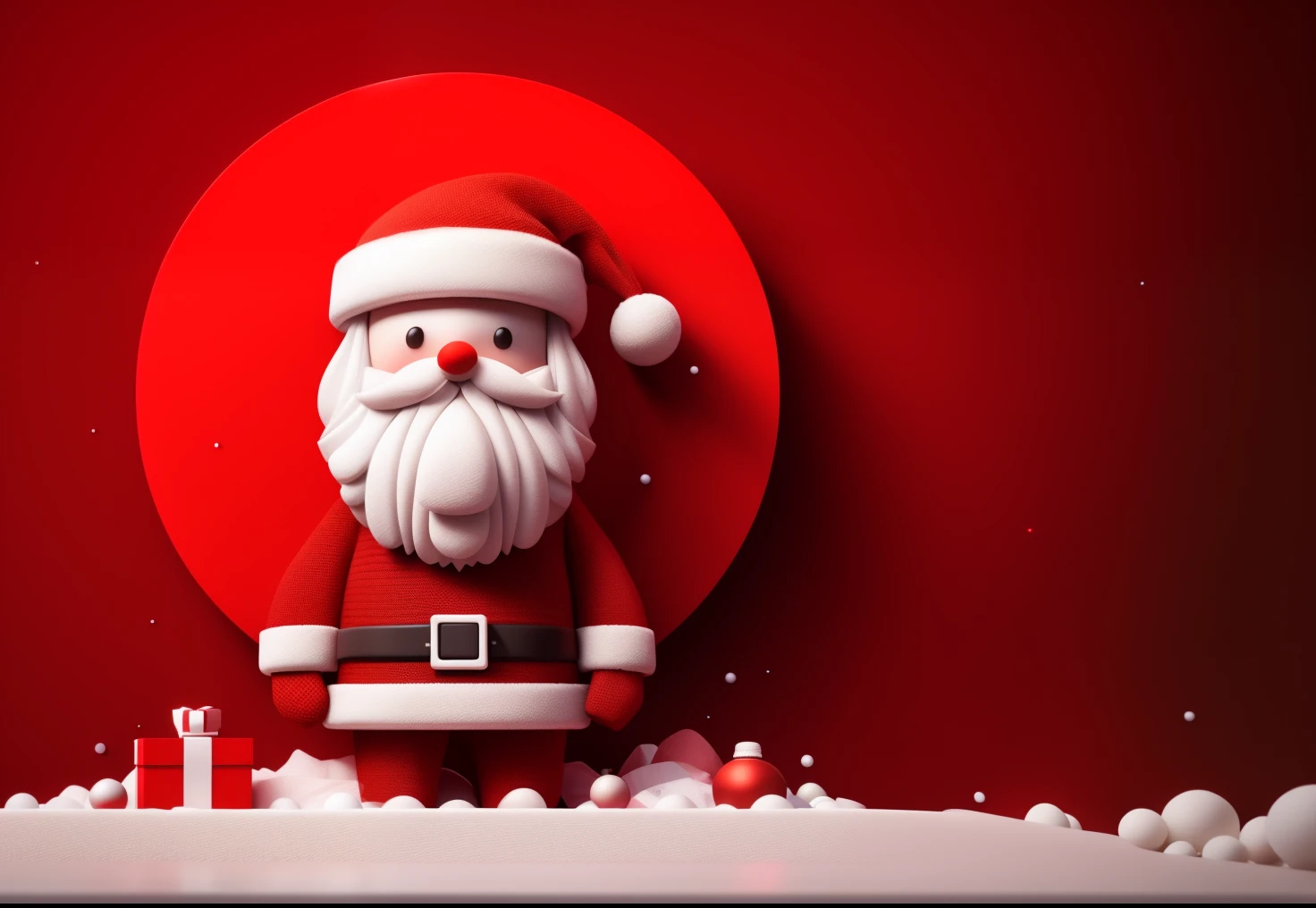 there is a santa claus standing in front of a red circle, santa claus, santa clause, santa, cute 3 d render, red realistic 3 d render, avatar image, rendered in cinema 4 d, rendered in cinema4d, best on adobe stock, profile pic, realistic 3 d style, cinema 4 d art, stylized 3 d, 3d illustration