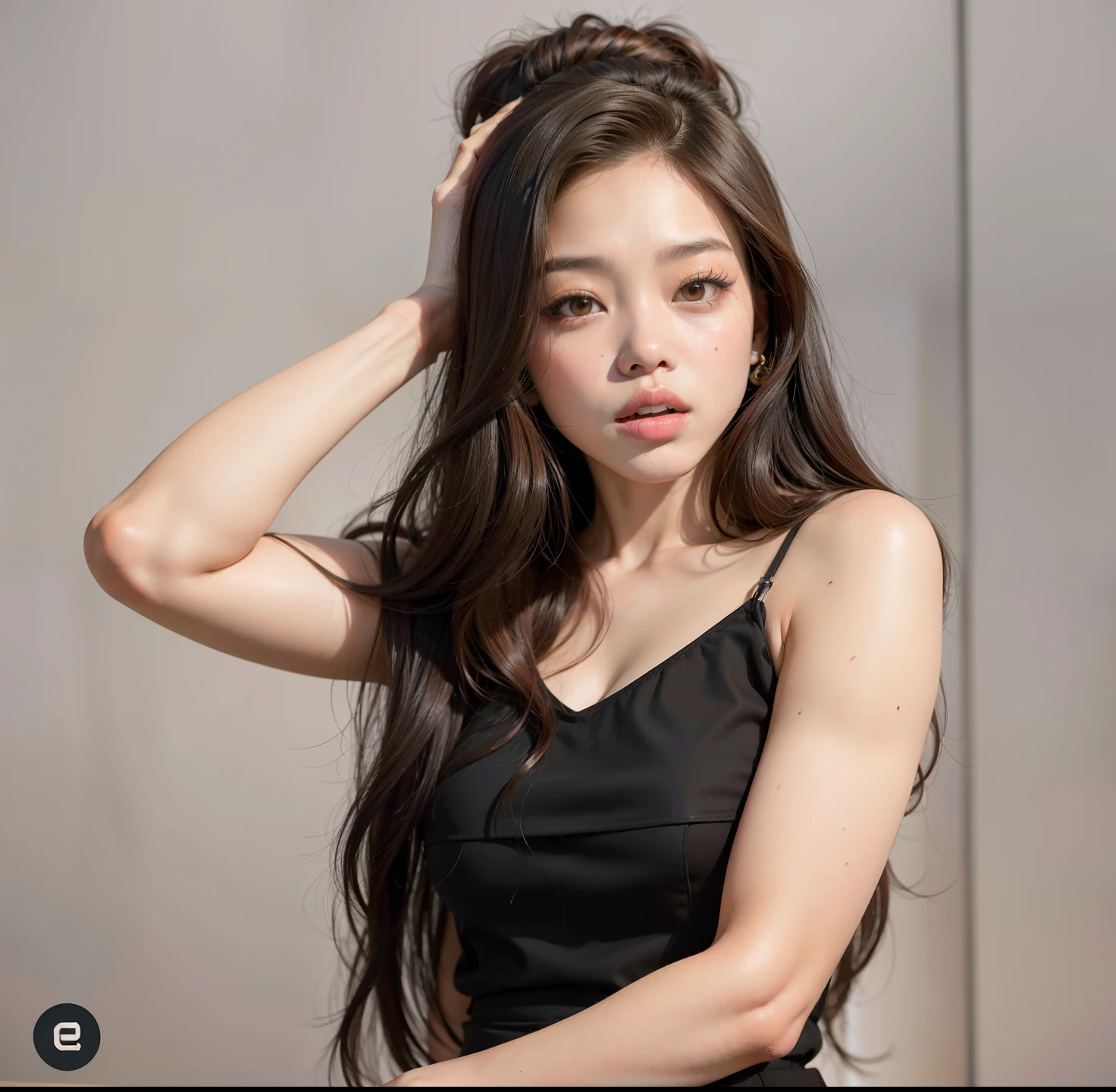 um close up de uma mulher com cabelos longos usando um vestido preto, jennie blackpink, Parque Roseanne do Blackpink, jossi do blackpink, Mulher sul-coreana bonita, jisoo do blackpink, solo photoshoot, linda mulher coreana jovem, Jisoo do Blackpink, Gongbi, atriz da Coreia, Asian girl with long hair, mulher coreana jovem bonita, photoshoot revista brilhante