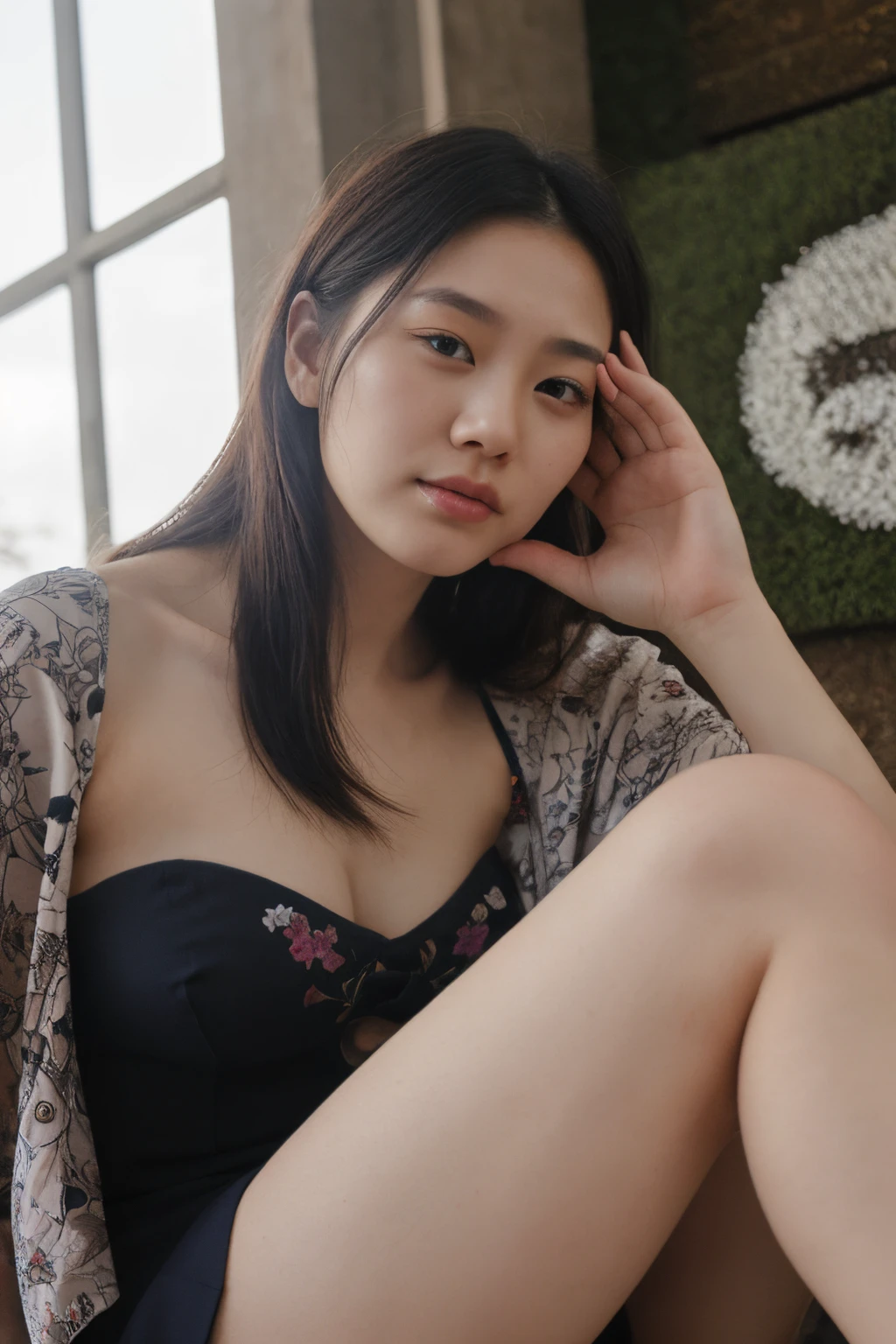 a close up of a woman in a waterfall, korean girl, gorgeous young korean woman, beautiful south korean woman, korean woman, beautiful young korean woman, korean women's fashion model, photo of slim girl model, attractive pose, floral dress, skinny waist and thick hips, jaeyeon nam, tattoo girl, light purple hair, verybadimagenegative_v1.3, ng_deepnegative_v1_75t, (ugly face:0.8),cross-eyed,sketches, (worst quality:2), (low quality:2), (normal quality:2), lowres, normal quality, ((monochrome)), ((grayscale)), skin spots, acnes, skin blemishes, bad anatomy, DeepNegative, facing away, tilted head, {Multiple people}, lowres, bad anatomy, bad hands, text, error, missing fingers, extra digit, fewer digits, cropped, worstquality, low quality, normal quality, jpegartifacts, signature, watermark, username, blurry, bad feet, cropped, poorly drawn hands, poorly drawn face, mutation, deformed, worst quality, low quality, normal quality, jpeg artifacts, signature, watermark, extra fingers, fewer digits, extra limbs, extra arms,extra legs, malformed limbs, fused fingers, too many fingers, long neck, cross-eyed,mutated hands, polar lowres, bad body, bad proportions, gross proportions, text, error, missing fingers, missing arms, missing legs, extra digit, extra arms, extra leg, extra foot, ((repeating hair))