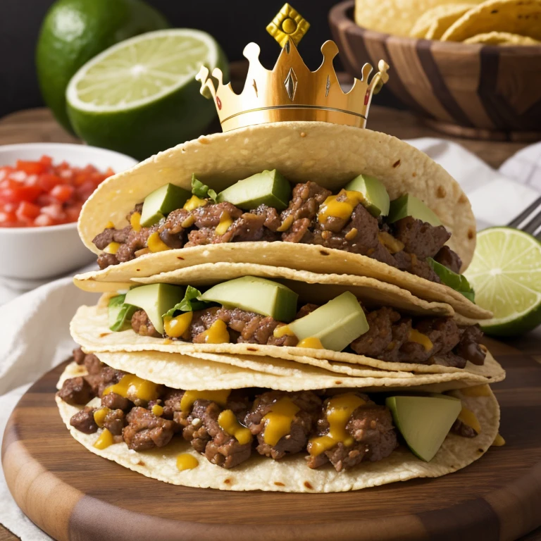 Taco with crown on top, Kind crown on Taco