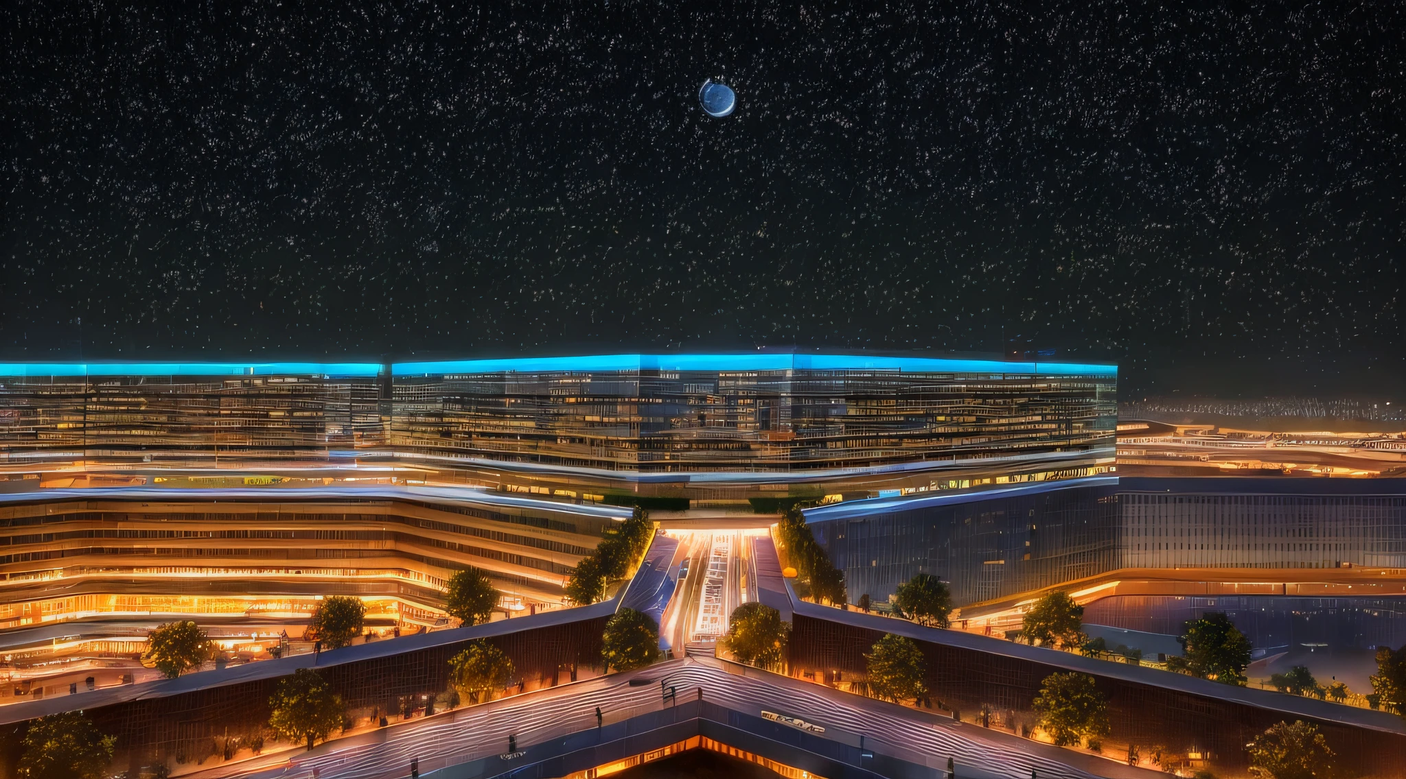 (best quality,4k,8k,highres,masterpiece:1.2), ultra-detailed, (realistic,photorealistic,photo-realistic:1.37), Evening rendering, night buildings, windows at night, vibrant city lights, serene atmosphere, bustling city scene, illuminated skyscrapers, moonlit sky, reflection in windows, sparkling cityscape, architectural beauty, urban charm, modern metropolis, dynamic energy, vibrant colors, soft glow, surreal ambiance, lively nightlife, tranquil urban oasis, intricate details.