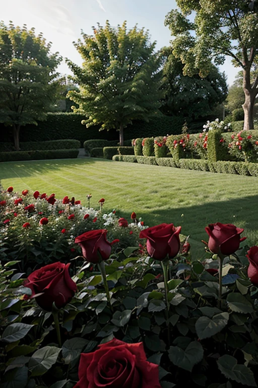 garden full of red roses