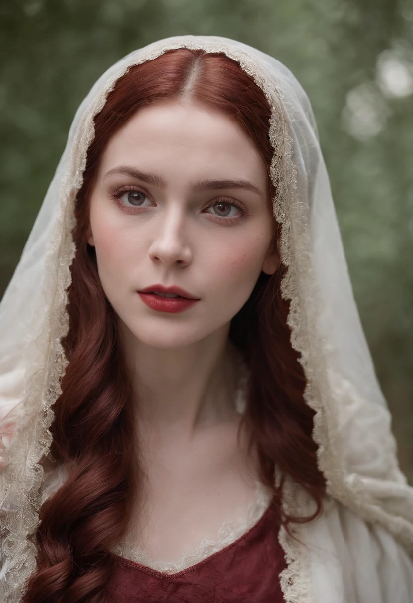 (((A deep reddish wound runs through his left cheek))) teint clair, woman about 19 years old, cheveux blancs naturels, Yeux verts distinctifs, Wearing kohl, mince et gracieux, beau, Candlelight in a medieval setting, Mise au point ultra nette, Realistic shooting, Medieval women's clothing, Tetradic colors (cicatrice:1.4)