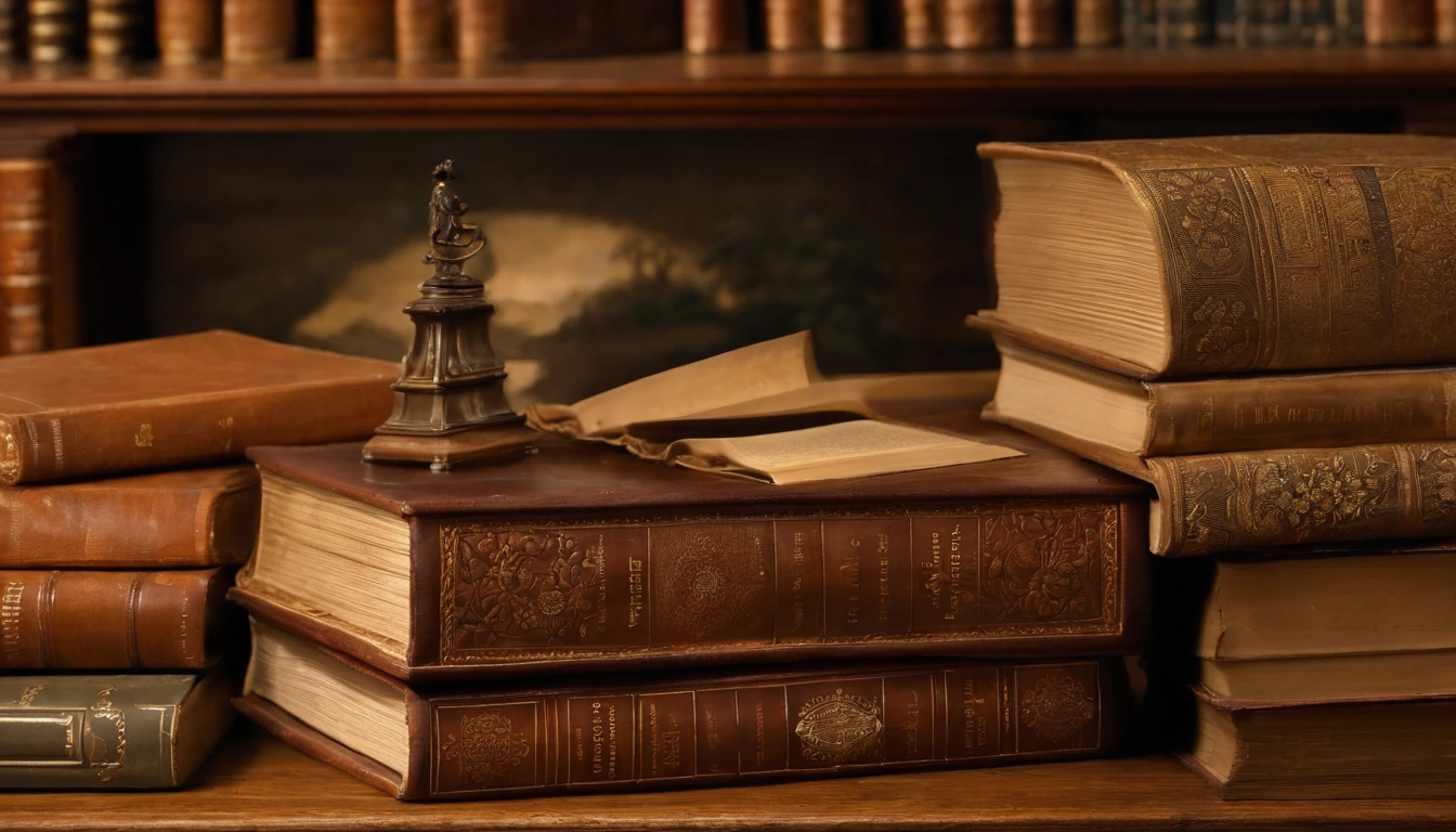 un livre,reliure en cuir,vieilles pages poussiéreuses,bords dorés,illustrations anciennes,marque-page fragile,odeur de moisi,étagères de bibliothèque vintage,crépitement en feuilletant les pages,histoire captivante,parchemin vieilli,plume et encre,Secrets cachés,couverture bien usée,Le paradis des rats de bibliothèque,écrit par un maître des mots,monde enchanté entre les pages,détails complexes dans les illustrations,murmurée la sagesse des âges,Évasion tranquille,des connaissances précieuses à portée de main,refuge des amateurs de livres,des heures d'expérience de lecture captivante,des mots qui vous transportent dans un autre temps et dans un autre lieu,voyage littéraire magique,dévoiler des mystères à chaque page qui se tourne,imaginations illimitées à l'encre et au papier,un trésor de pensées et d'idées,des récits qui font réfléchir,sensation incontestable,rassembler des contes et des aventures en un seul volume,Doigts tachés d'encre et pages écornées,errant dans le labyrinthe des histoires,signets comme signets,déployer le pouvoir des mots,découvrir les profondeurs des personnages,des étagères infinies de trésors littéraires,ouvrir la porte de la connaissance,savourant le parfum de l'imagination.