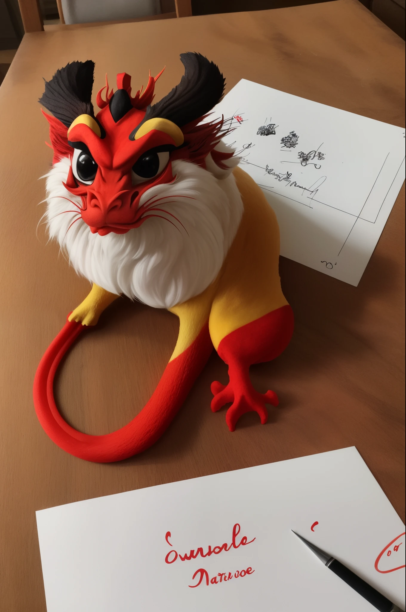Mushu qui fait le signe italien avec la patte