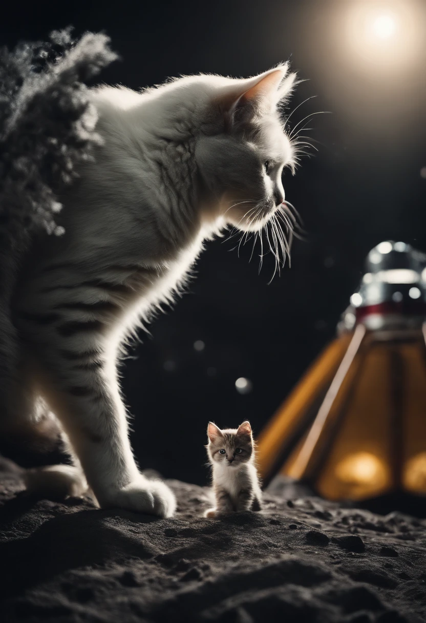 cat landed on the moon