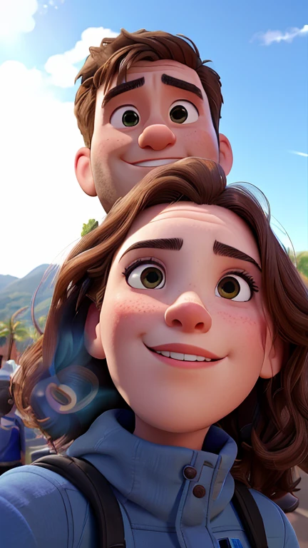 there is a man and a woman that are standing together, headshot profile picture, taken in the early 2020s, selfie shot straight on angle, looking up at camera, profile picture, profile image, looking up at the camera, 8k selfie photograph, vacation photo, very silly looking, happy couple, photo taken in 2 0 2 0