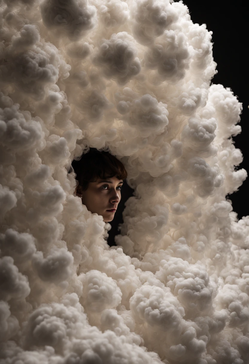 minimalist, close up, white slime,realistic human soul, stranger things, floating exterior bio organic installation, Neri Oxman material ecology, strange anomalies, other dimension, other universe, abstract, desert installation, hallucinations, textile, transparent cotton clouds,rain to dress, biology biomimicry, organic material biomimicry, human veins close up, silk clouds, cotton, silk, spatial interventions, glowing, blurry person, award winning perspective, raw snapshot, close up, looks used, rim lights, dirty lens, bio studies, clear details, texture high quality, full black background, full black museum installation,full black background, no window black background