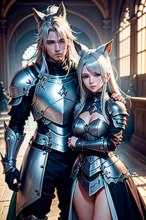 a girl in a white outfit and a wolf are walking, female anthropomorphic wolf, epic fantasy art style, fantasy art style, revealing wolf armor, wlop and rossdraws, wlop rossdraws, trending digital fantasy art, white wolf, epic fantasy art style hd, north female warrior, epic fantasy character art, by Yang J, detailed fantasy art