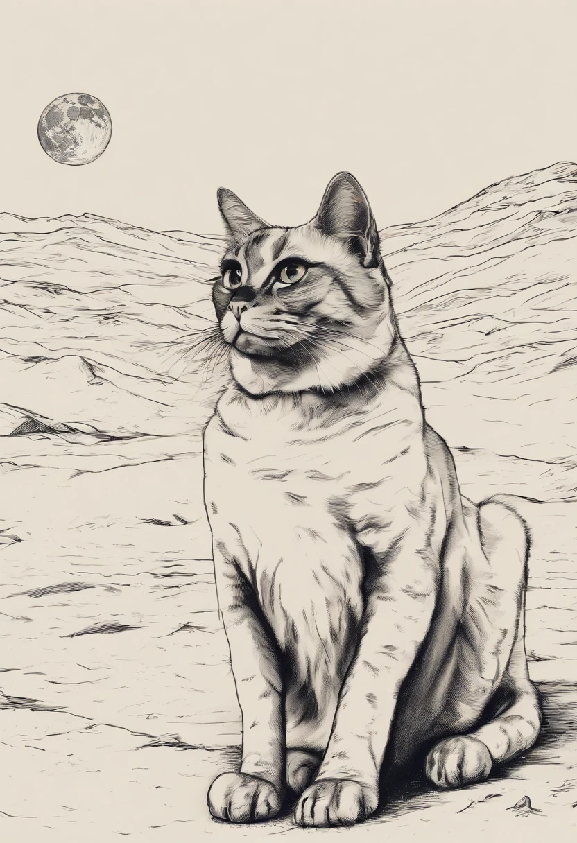 a cat landed on the moon