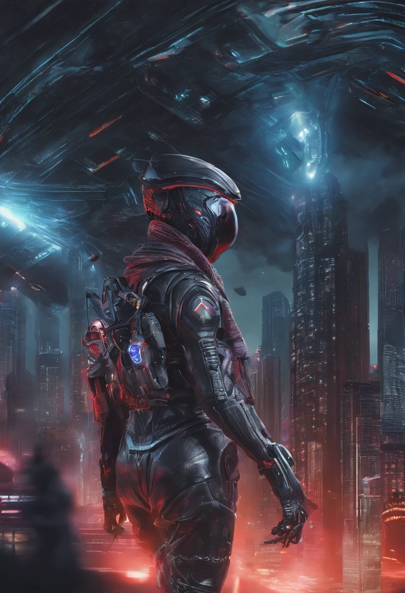 (tmasterpiece, top-quality, Best quality, offcial art,4K:1.2), 1 boy,Wearing a cyberpunk sweatshirt,Cyberpunk style jacket,hooded,cyberpunk helmet,Now on the streets,staredown,dynamicposes,