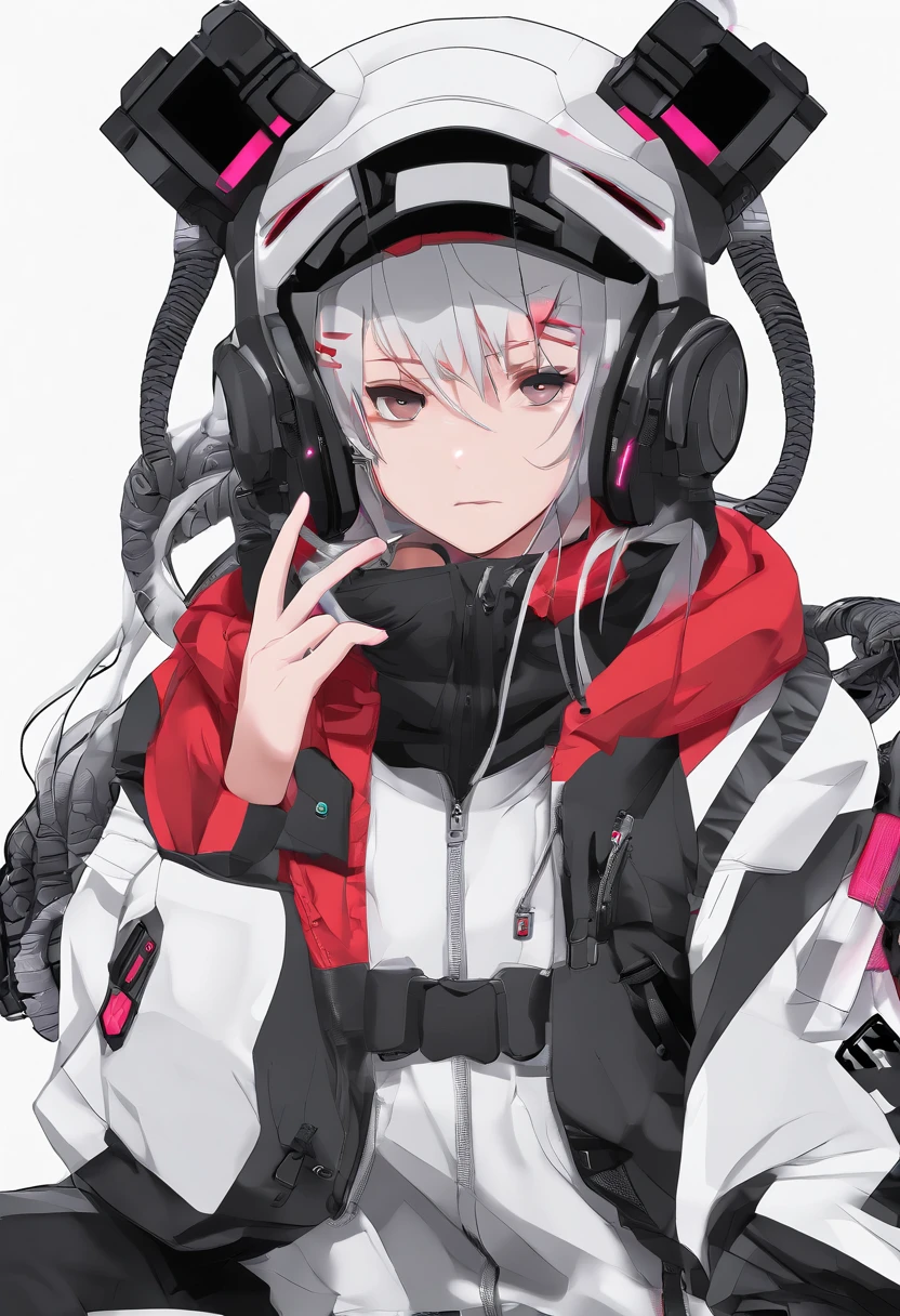 1 girl,white color hair,cat ear,Being pushed to the ground and played with,Color gas