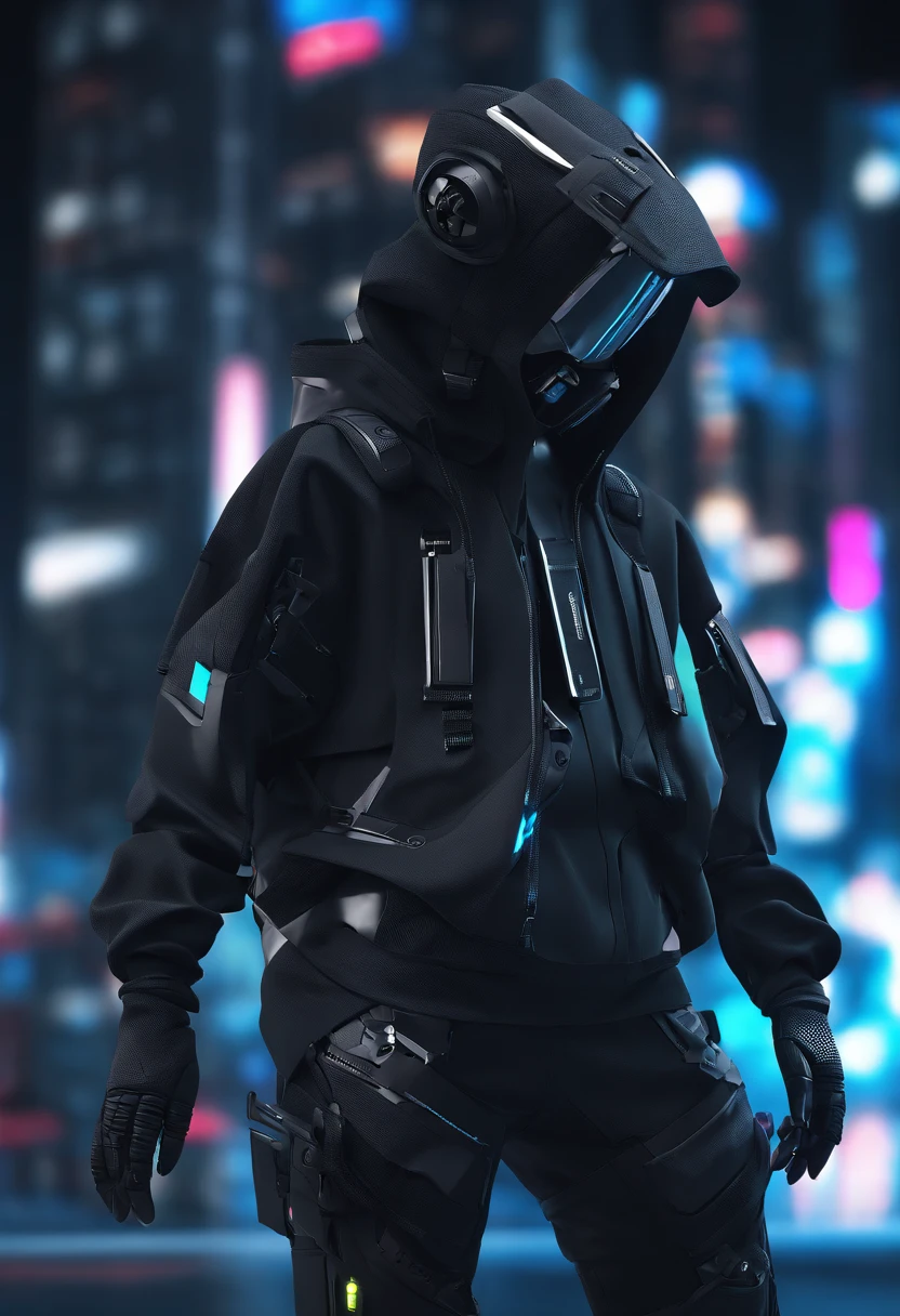 (tmasterpiece, top-quality, Best quality, offcial art,4K:1.2), 1girl，Wearing a cyberpunk sweatshirt，Cyberpunk style jacket，hooded，cyberpunk helmet，Now on the streets，staredown，dynamicposes，