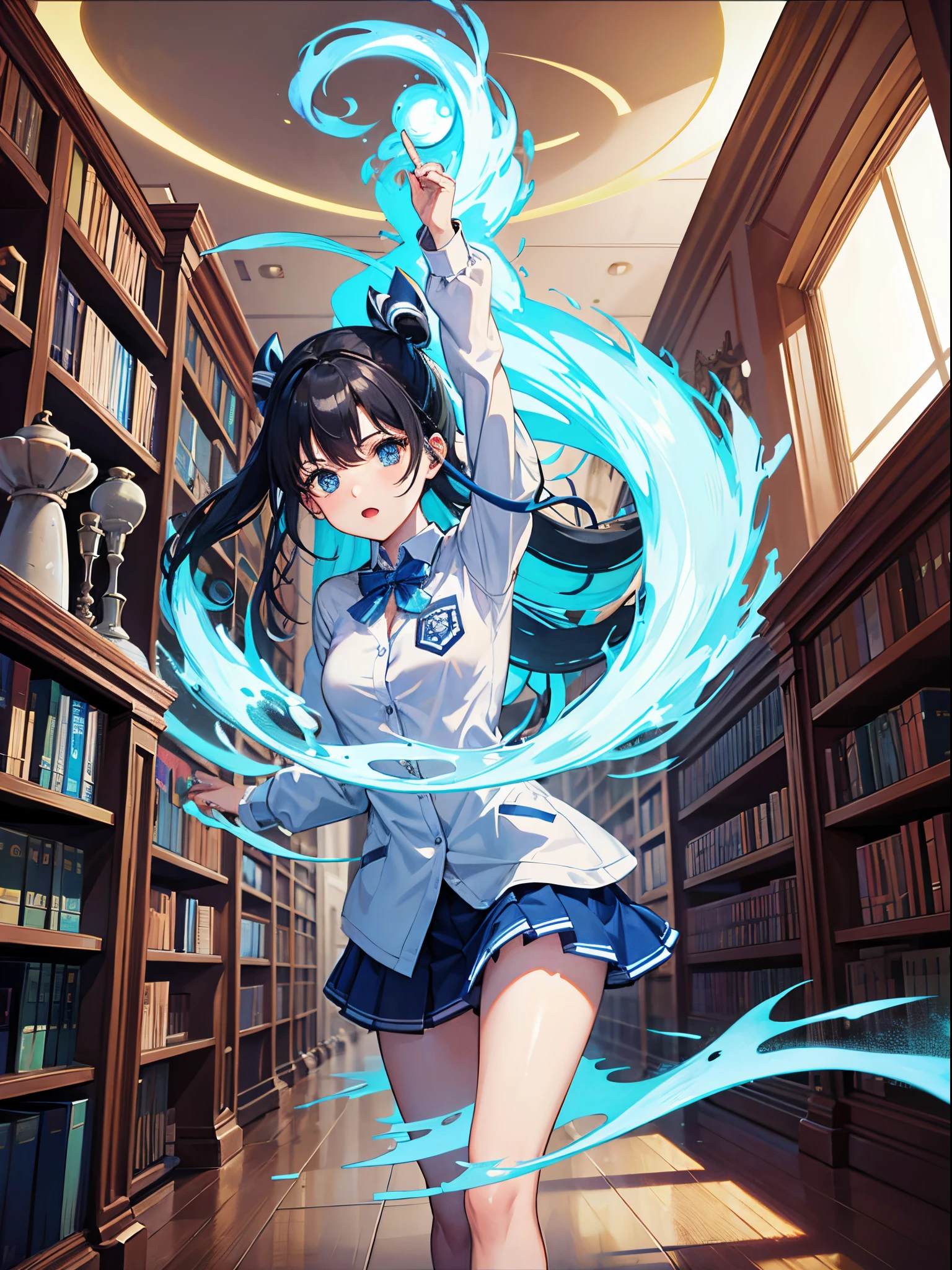 Library room, blue and white tornado